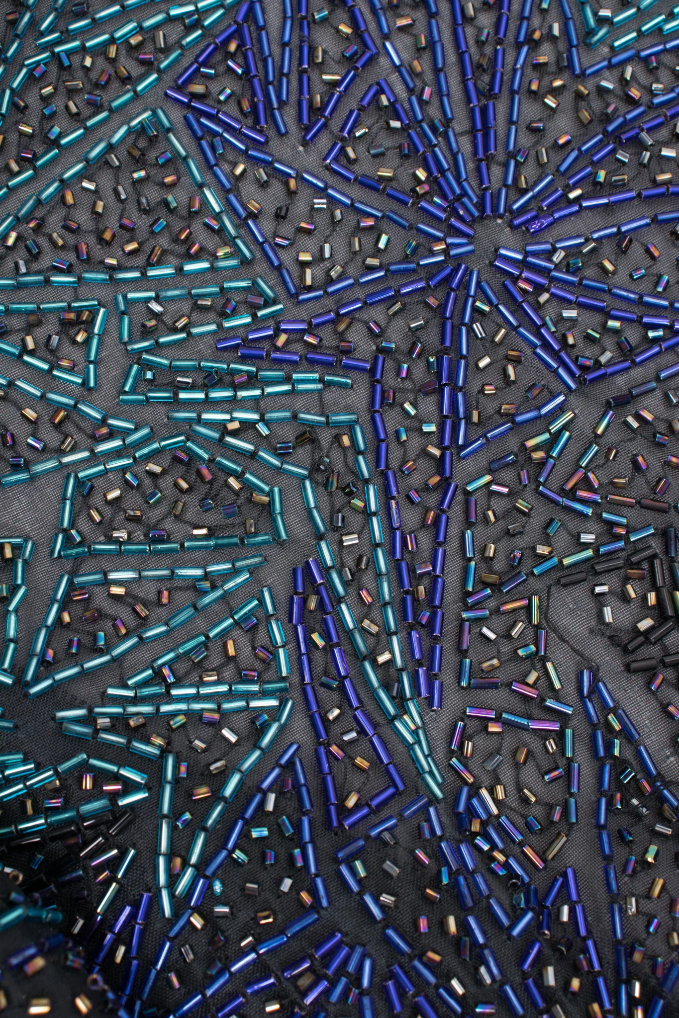 Sheer Blue Beaded Shift Gown - Image 14