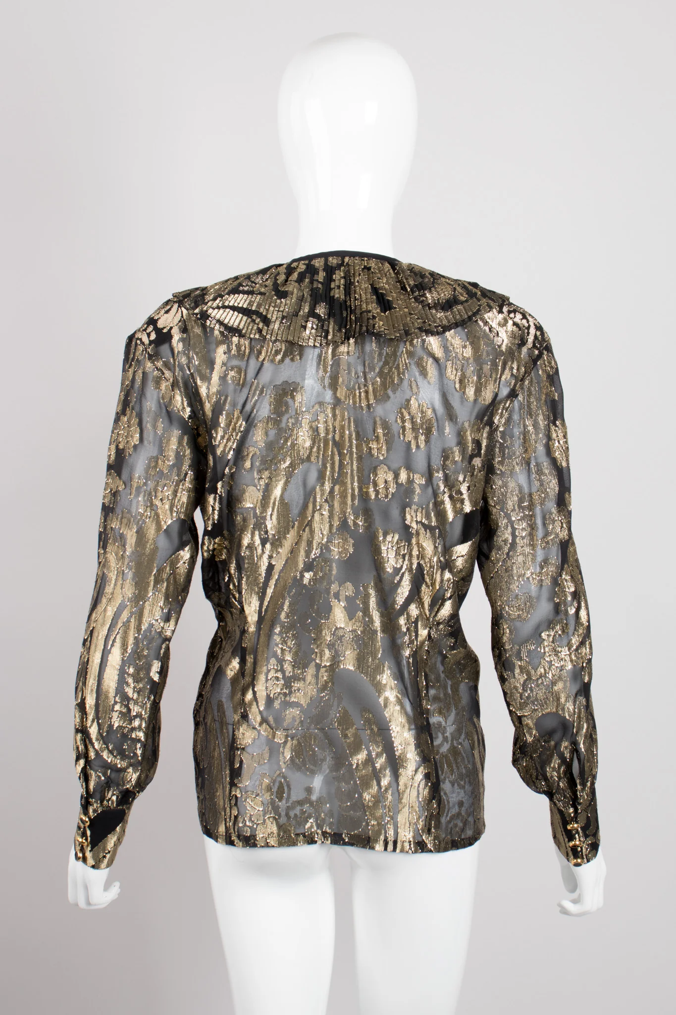 Sheer Brocade Wrap Blouse - Image 6