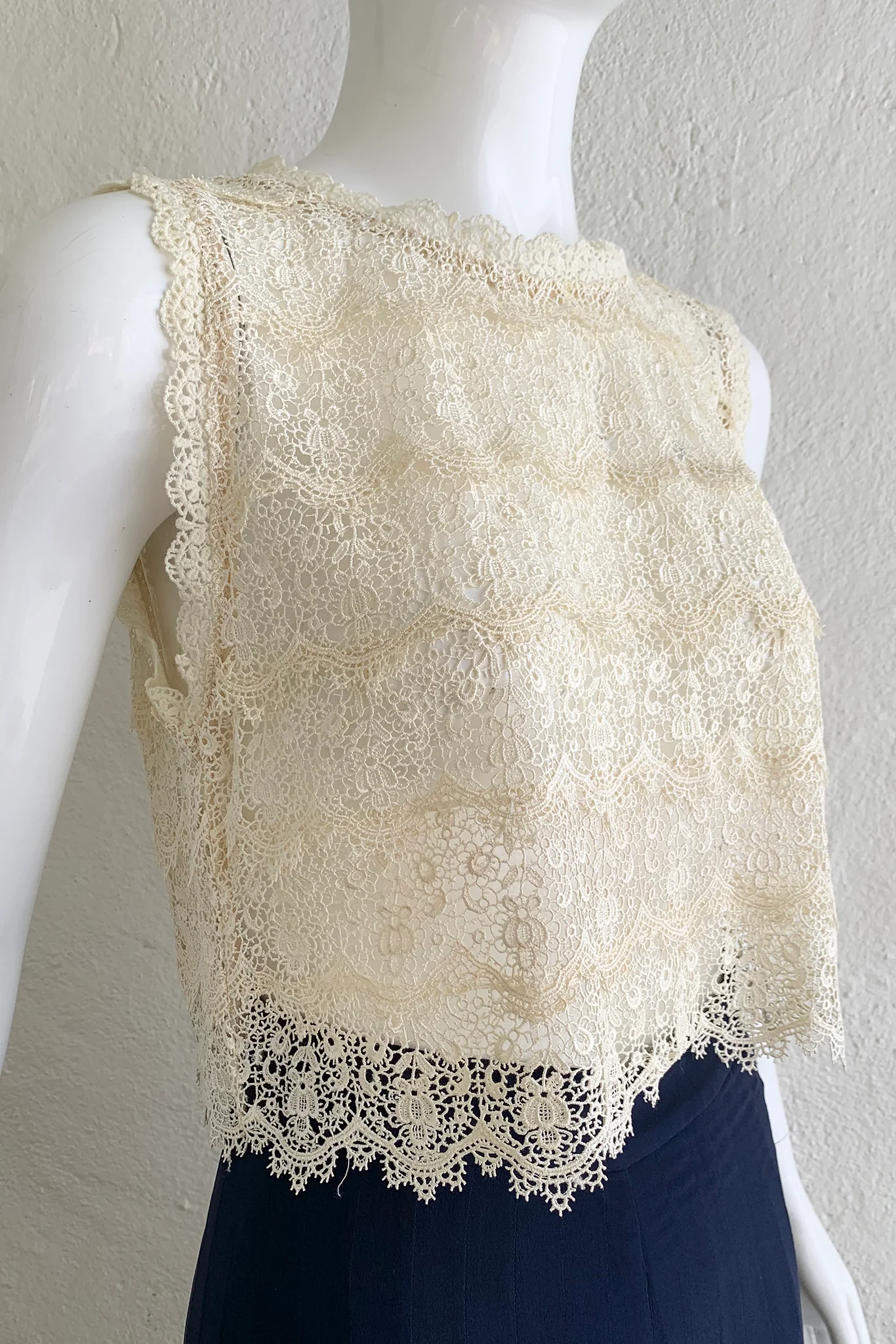 Sheer Crochet Lace Shell
