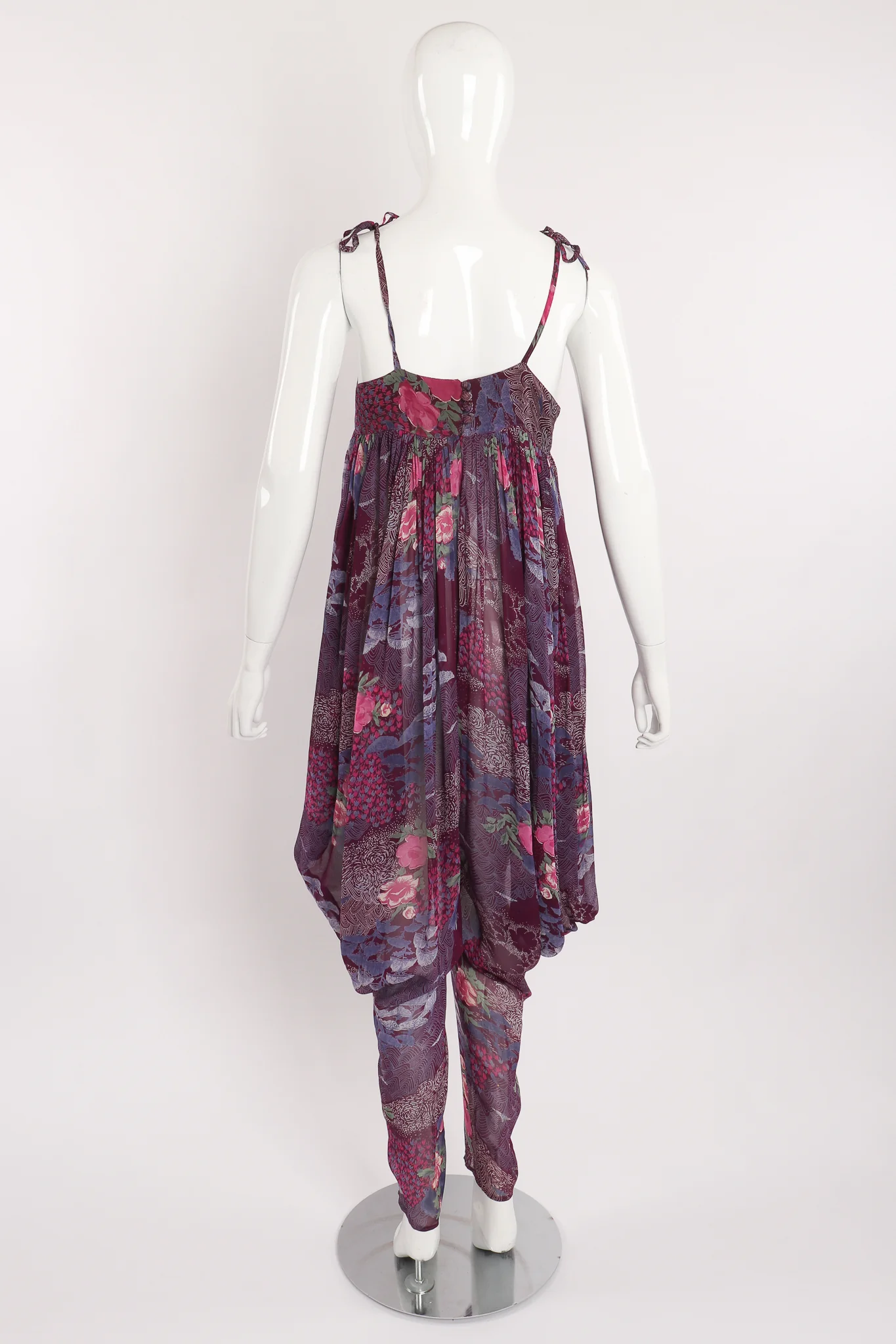 Sheer Floral Harem Jumpsuit - Image 6
