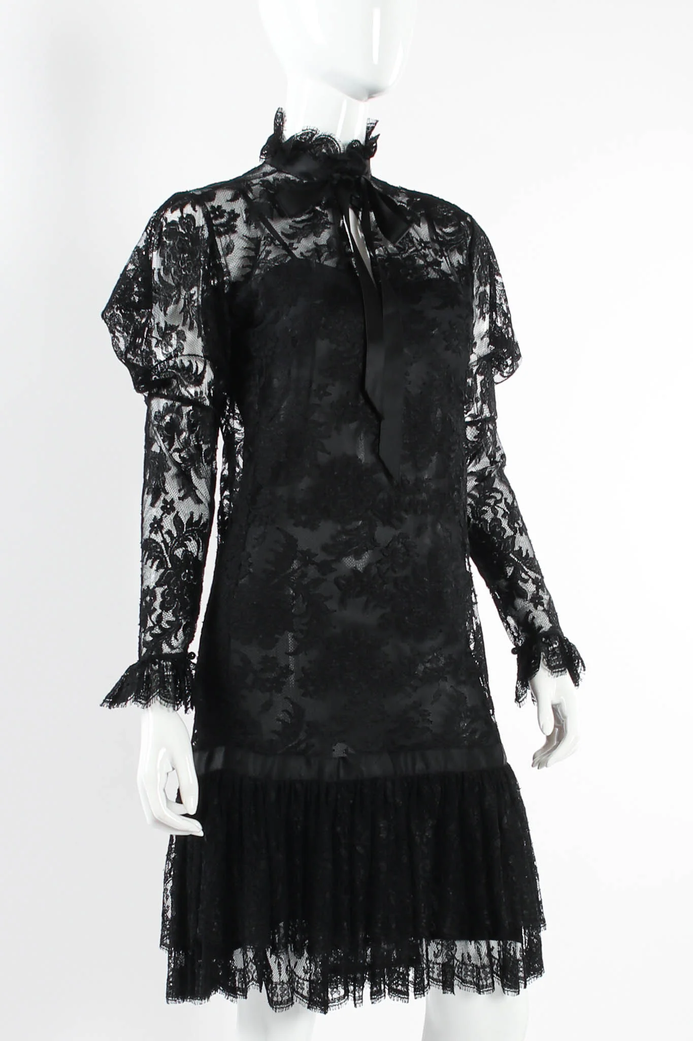 Sheer Floral Lace Dress - Image 6