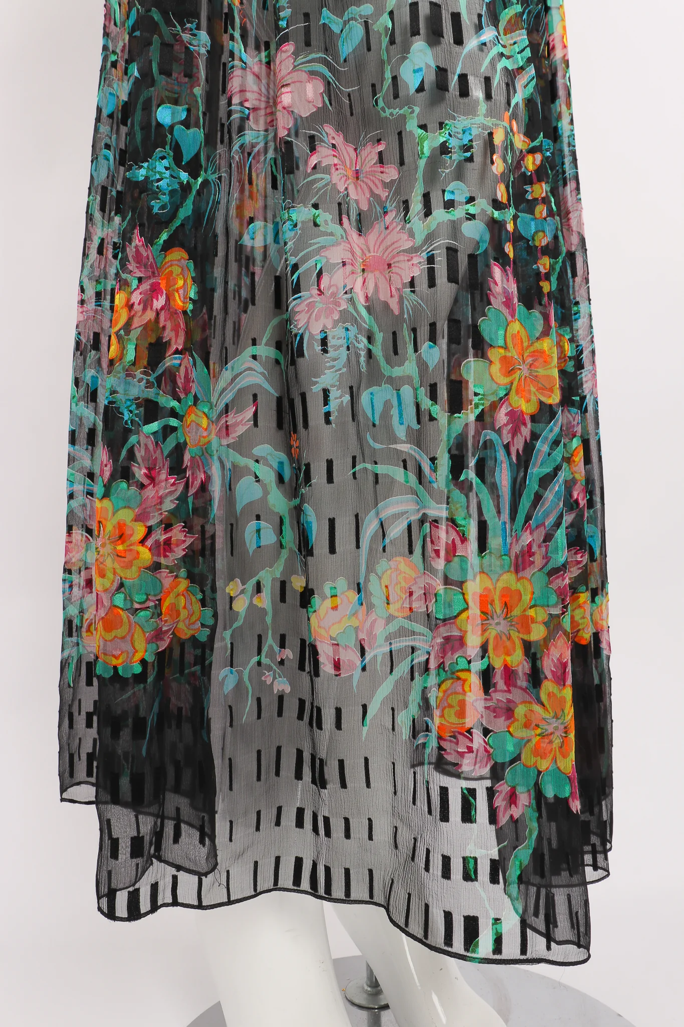Sheer Floral Puff Sleeve Dress - Image 4