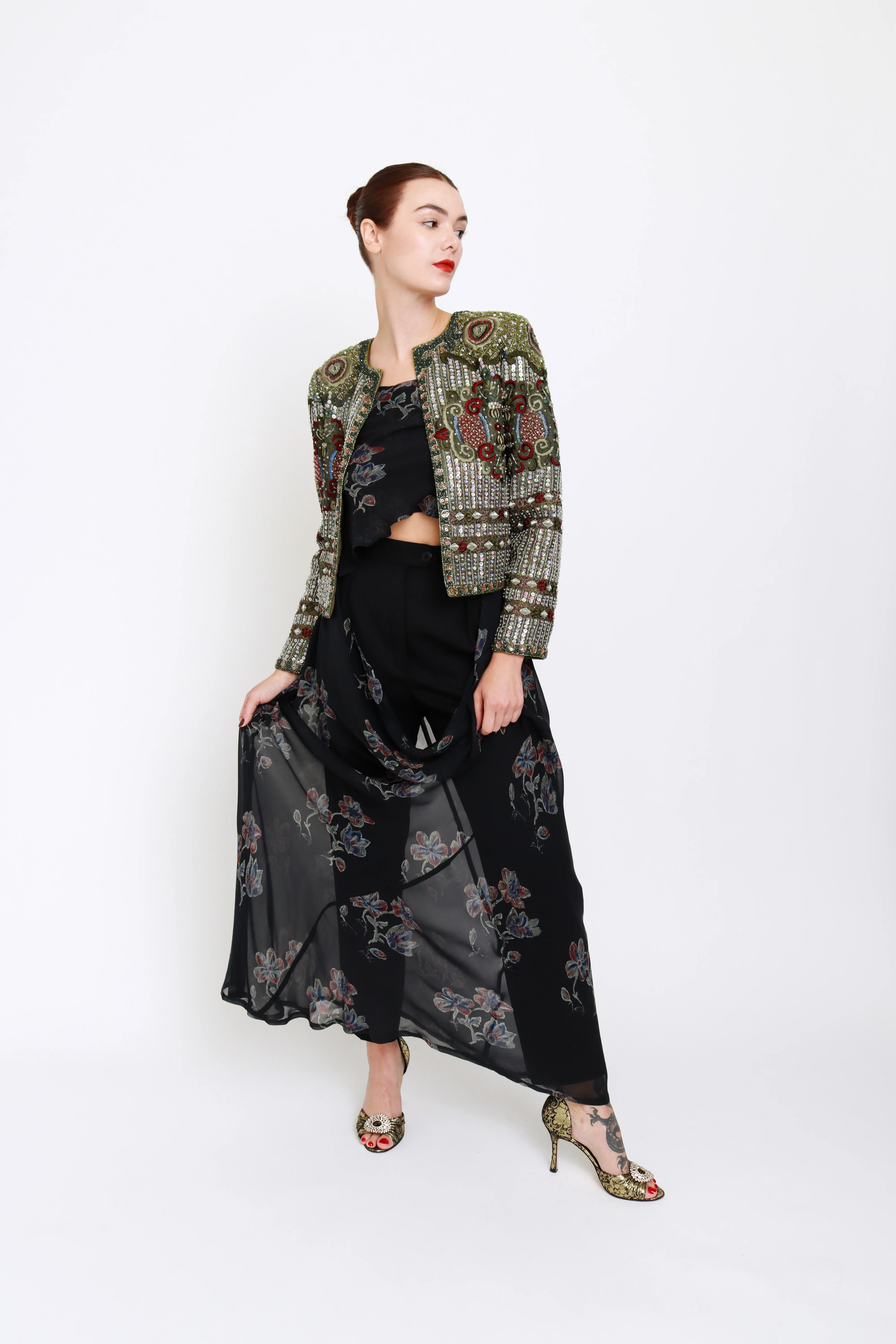 Sheer Floral Slip Dress - Image 2