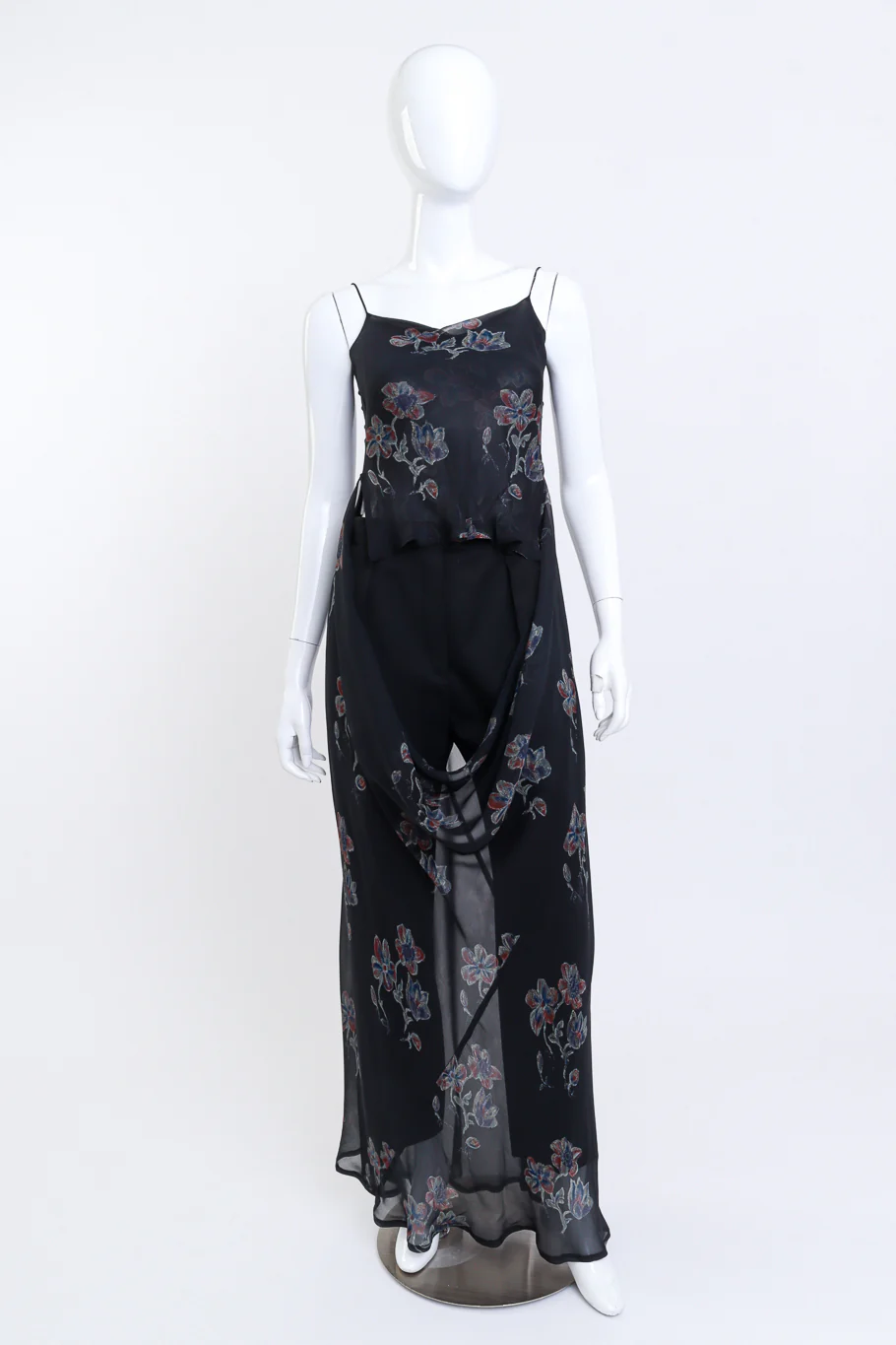 Sheer Floral Slip Dress - Image 3