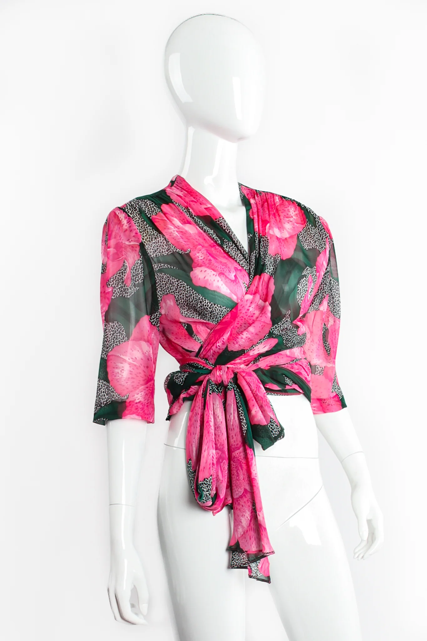 Sheer Floral Wrap Top & Palazzo Pant Set - Image 6