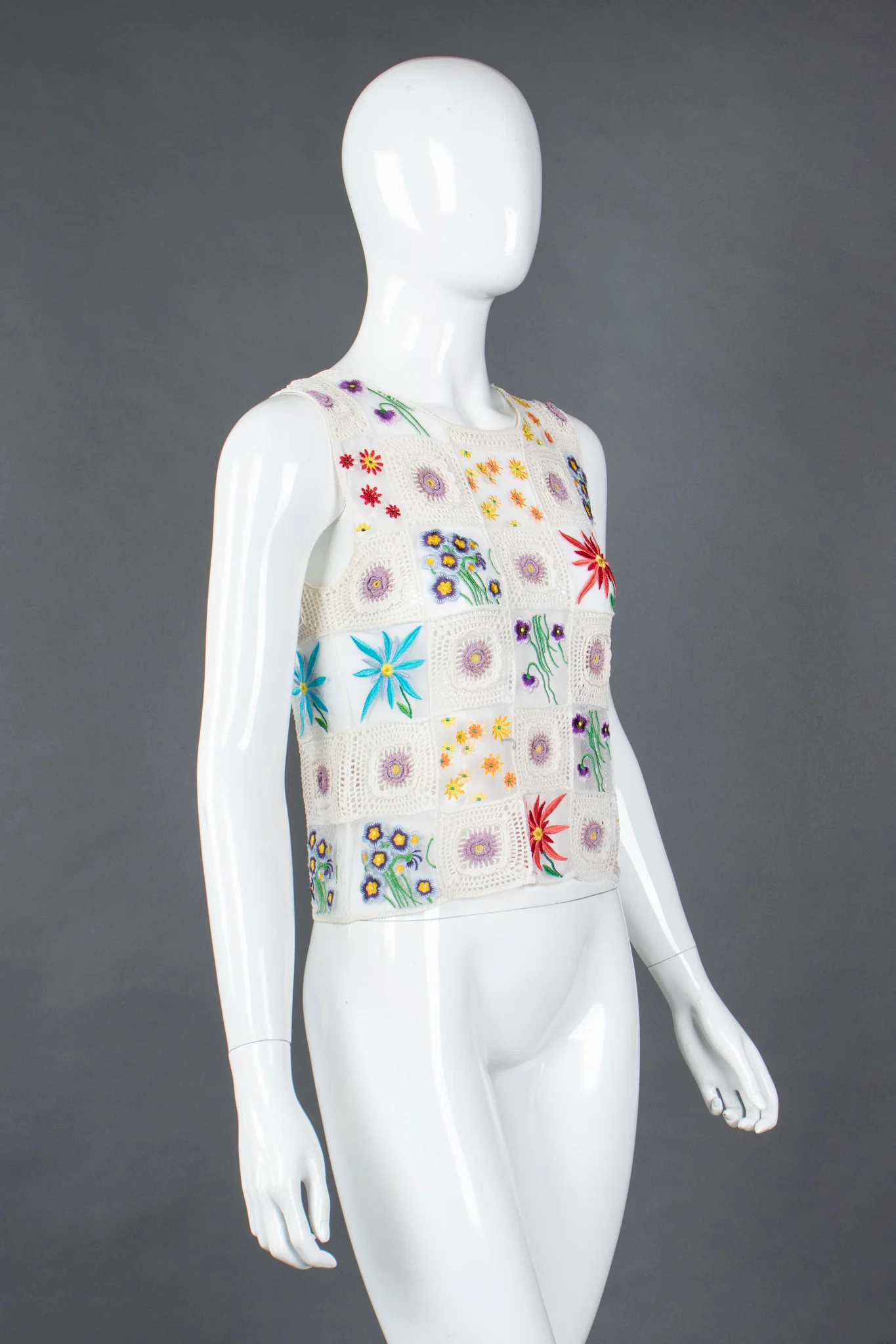 Sheer Flower Child Crochet Top - Image 3