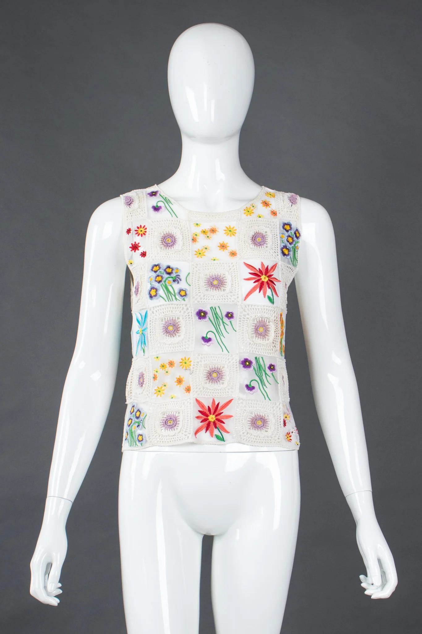 Sheer Flower Child Crochet Top - Image 4
