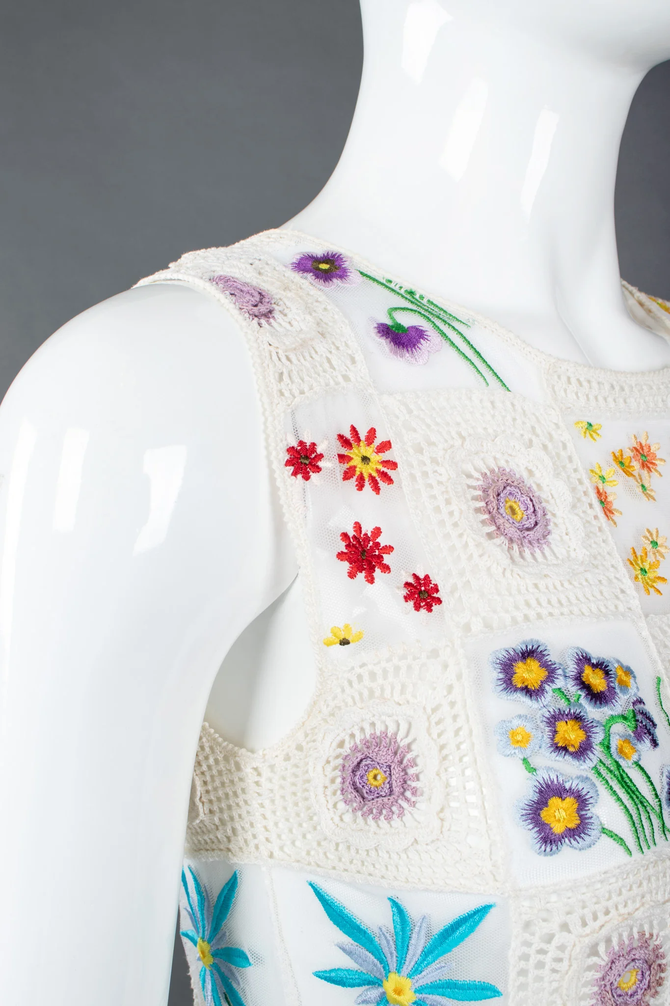 Sheer Flower Child Crochet Top - Image 9