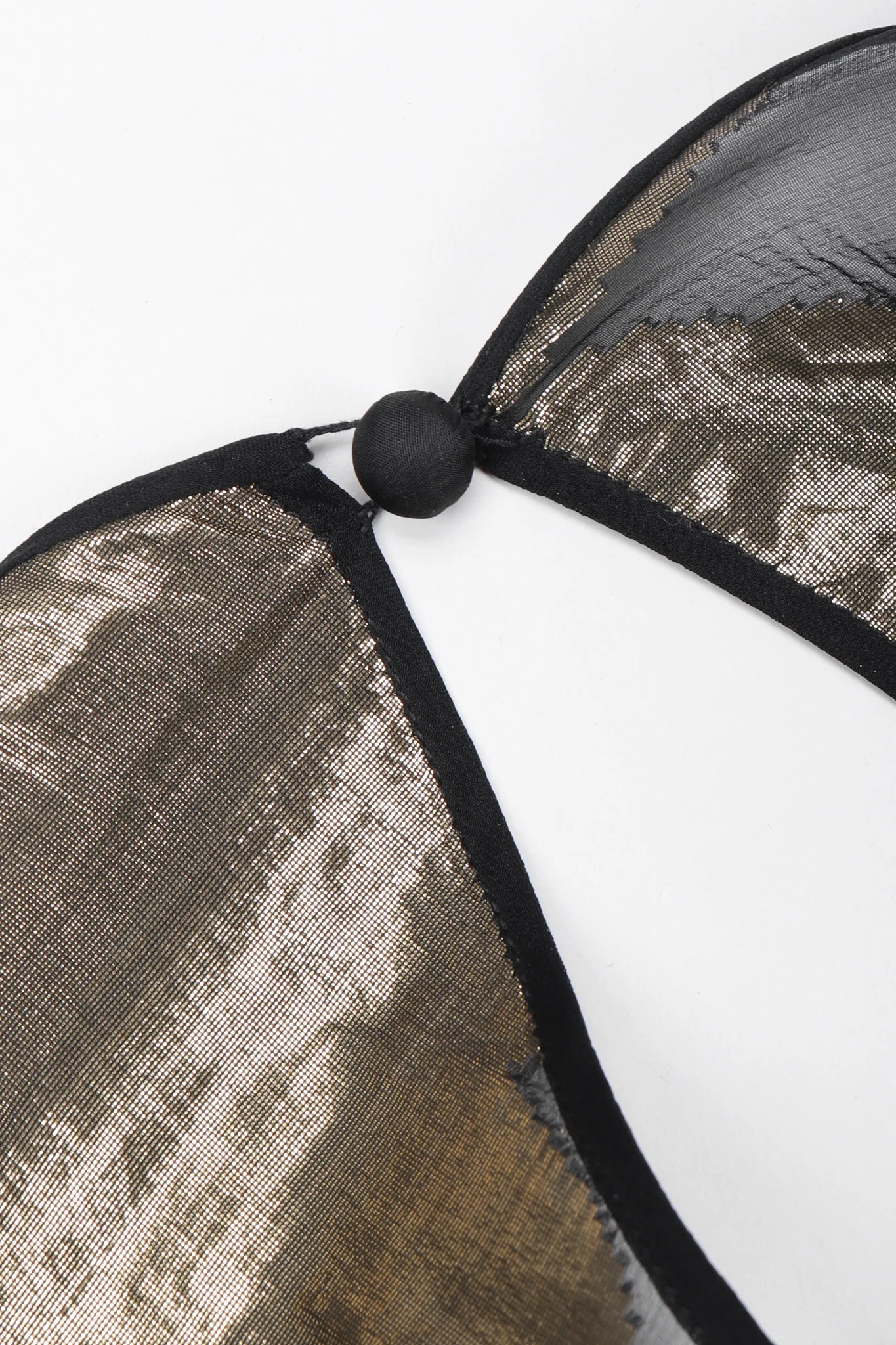 Sheer Gold Lamé Draped Dress - Image 12