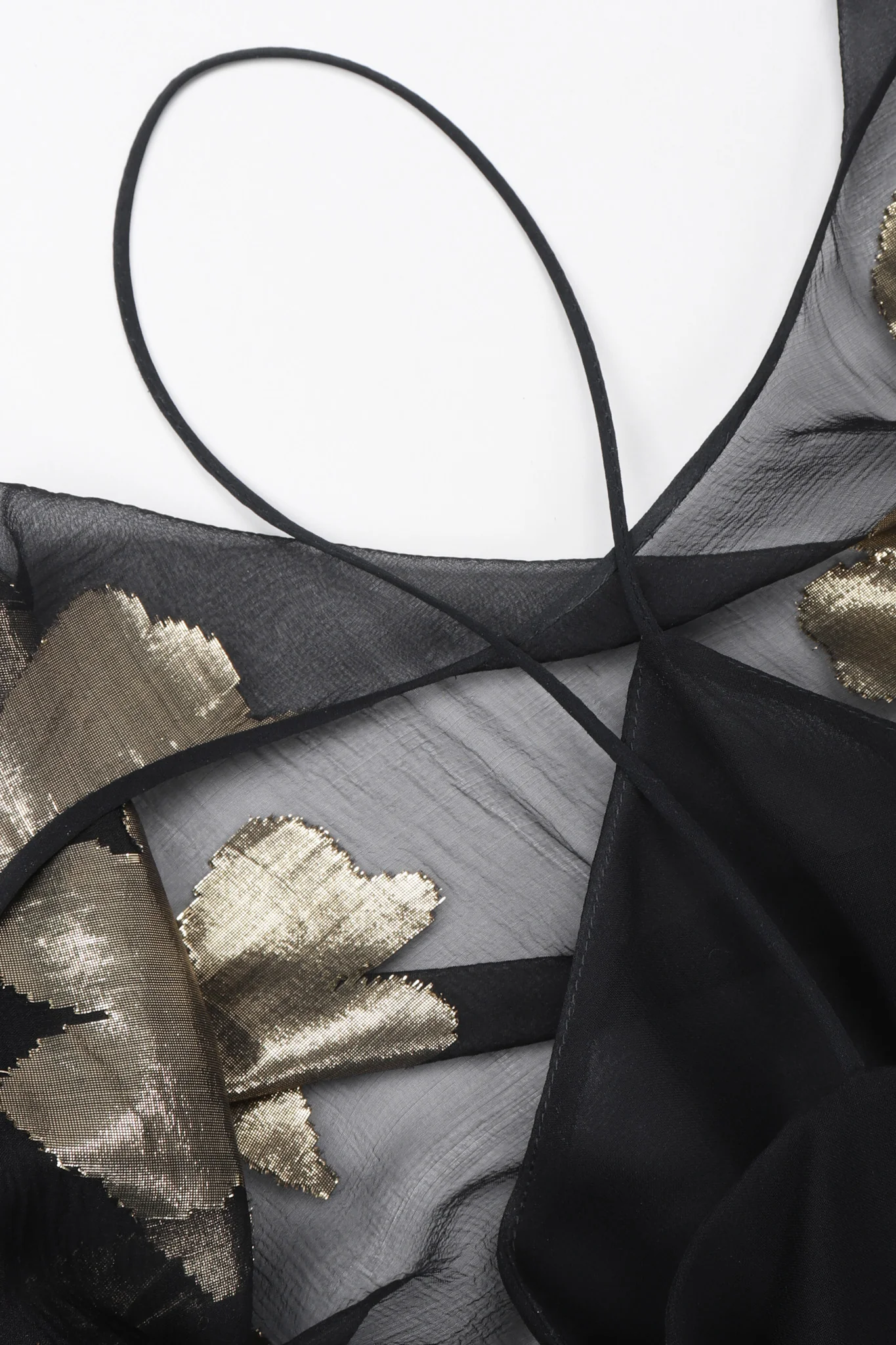 Sheer Gold Lamé Draped Dress - Image 17