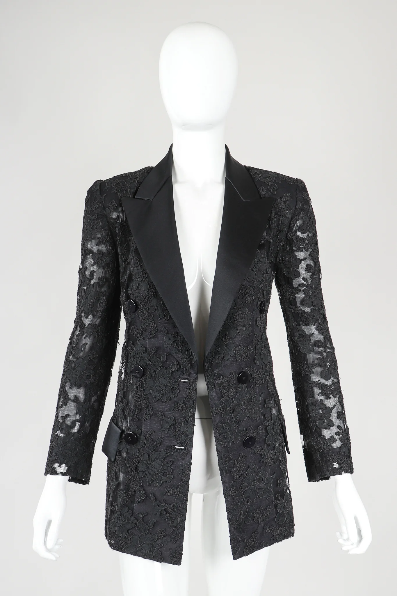 Sheer Lace Tuxedo Jacket - Image 3