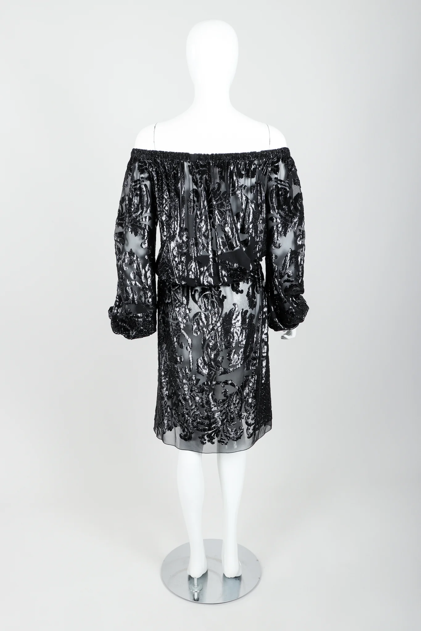 Sheer Lamé Cocktail Dress - Image 4