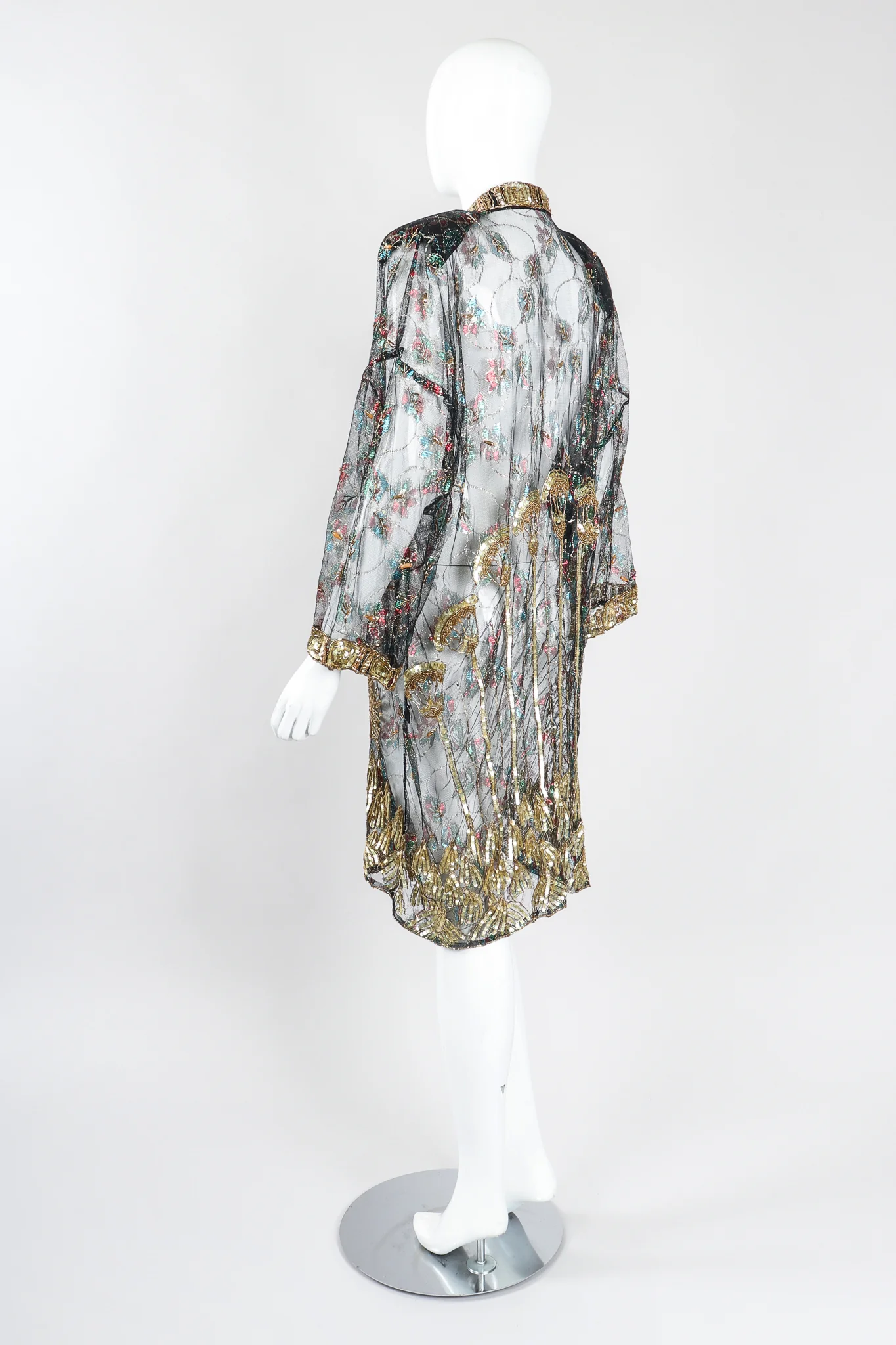 Sheer Embellished Duster Jacket - Image 4