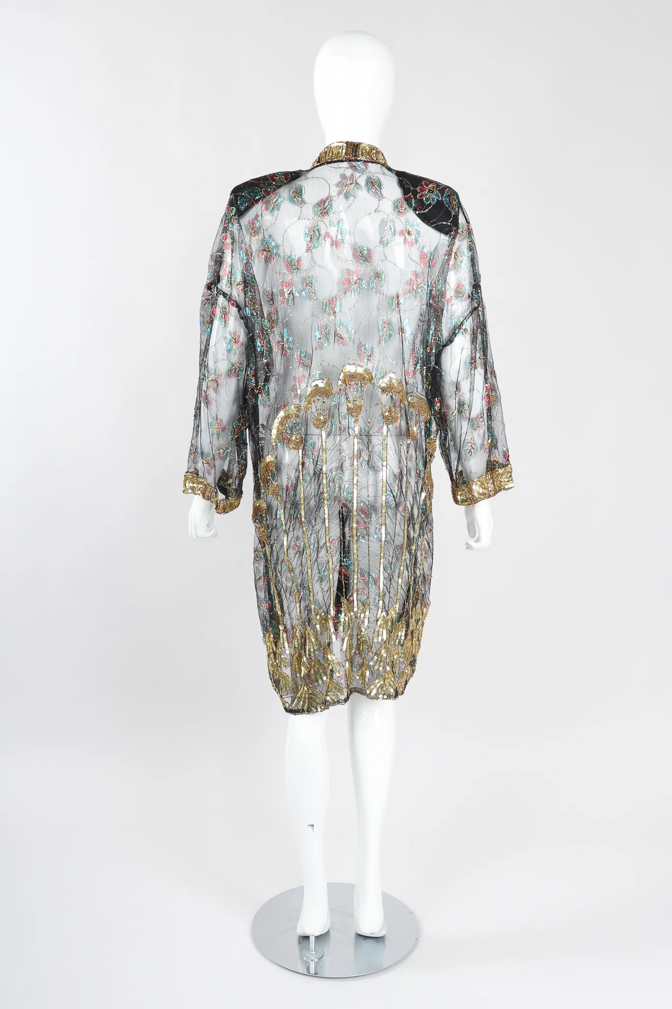 Sheer Embellished Duster Jacket - Image 5