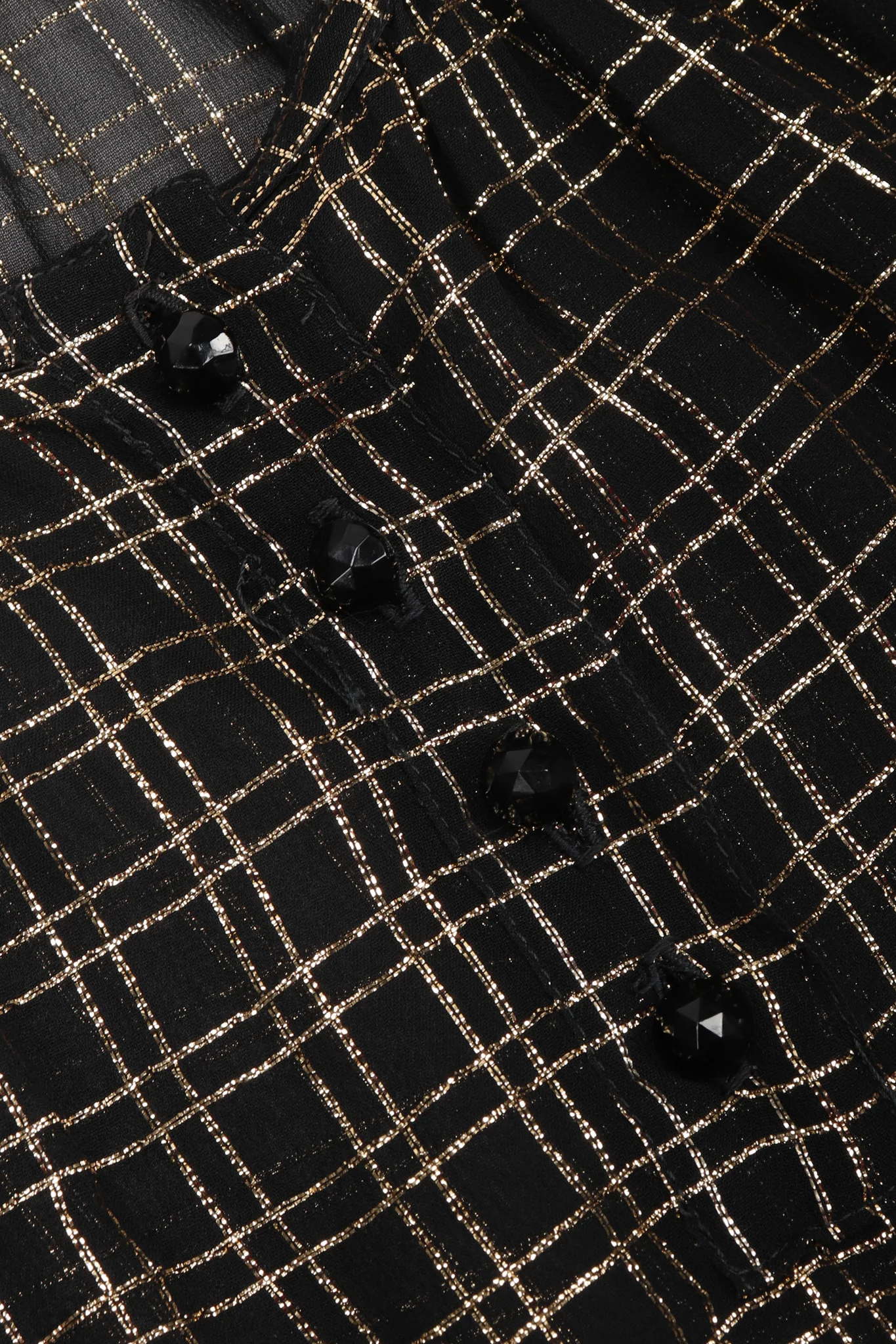 Sheer Lamé Double Grid Blouse - Image 10