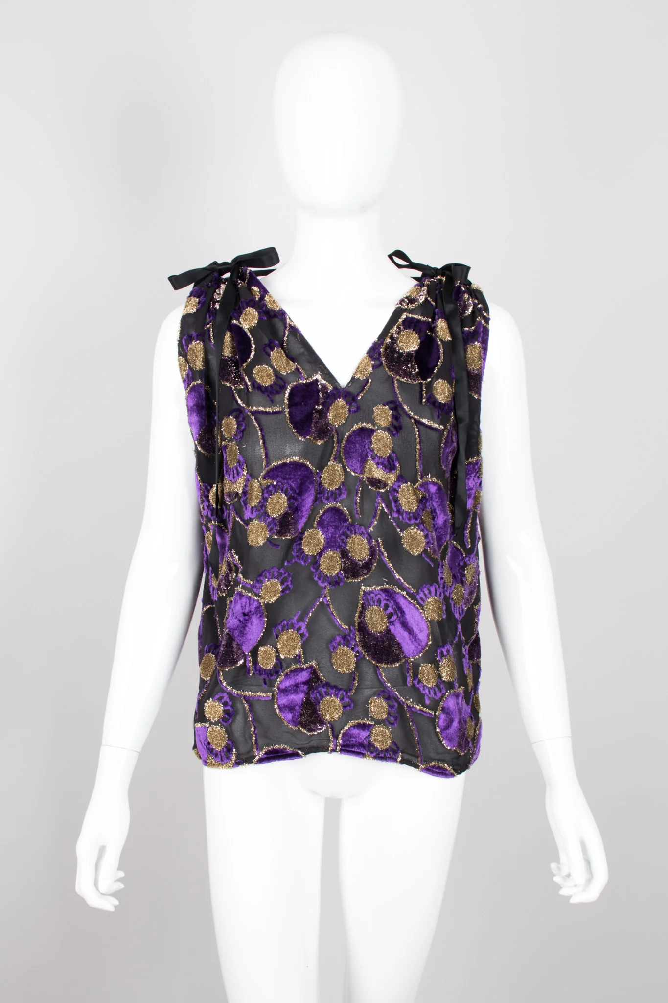 Sheer Lamé Velvet Top & Skirt Set - Image 17