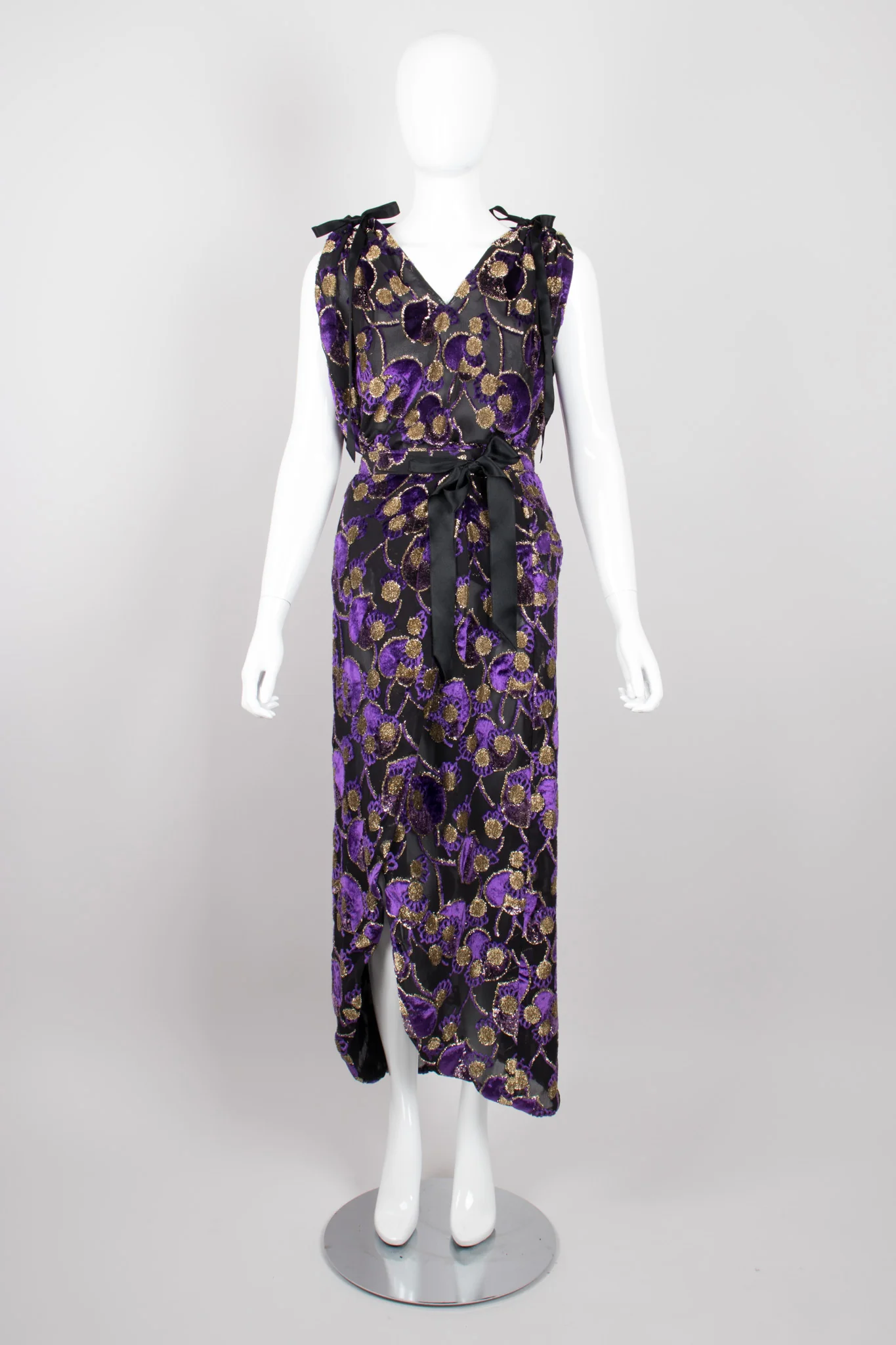 Sheer Lamé Velvet Top & Skirt Set - Image 2