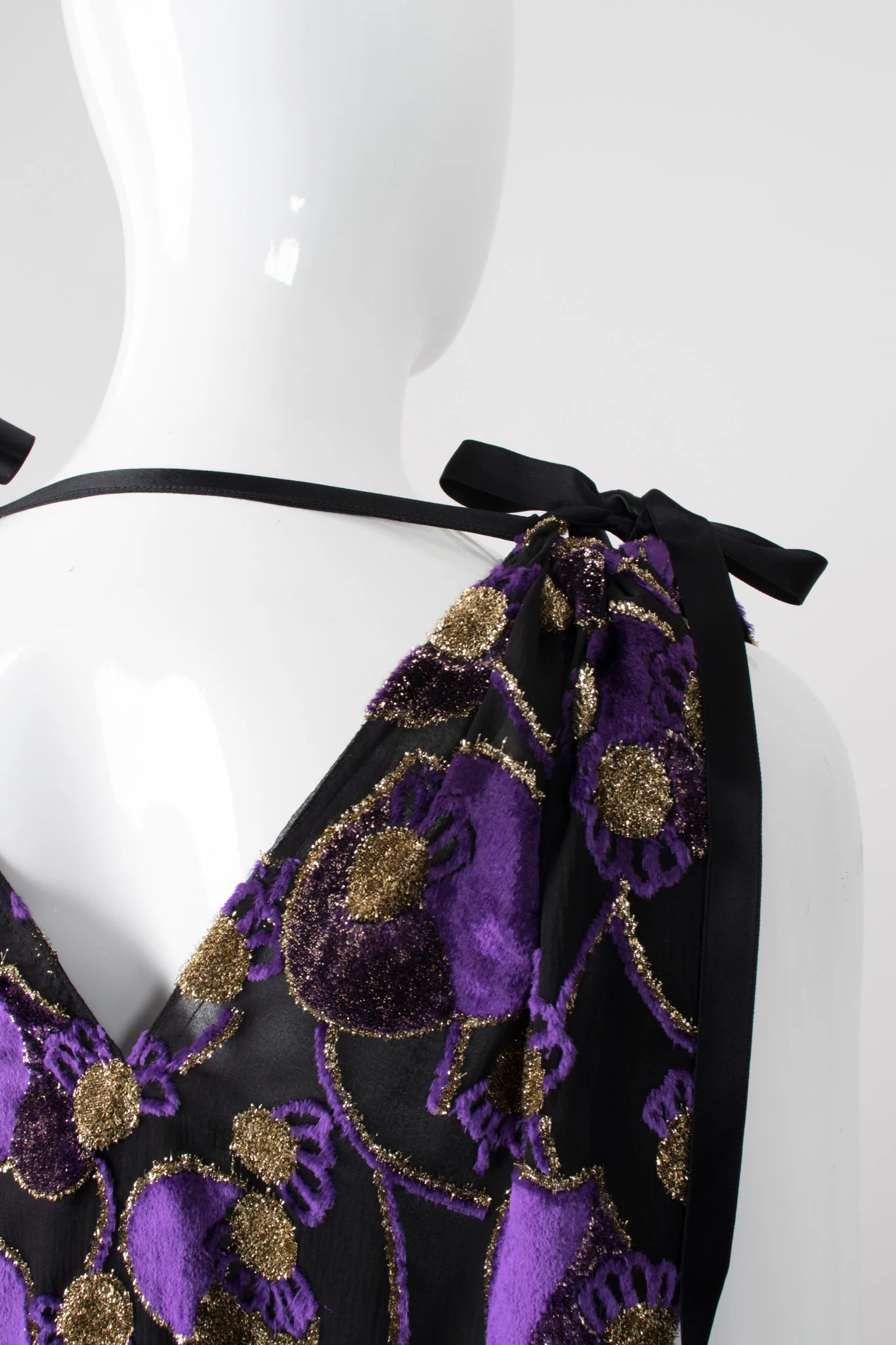 Sheer Lamé Velvet Top & Skirt Set - Image 8