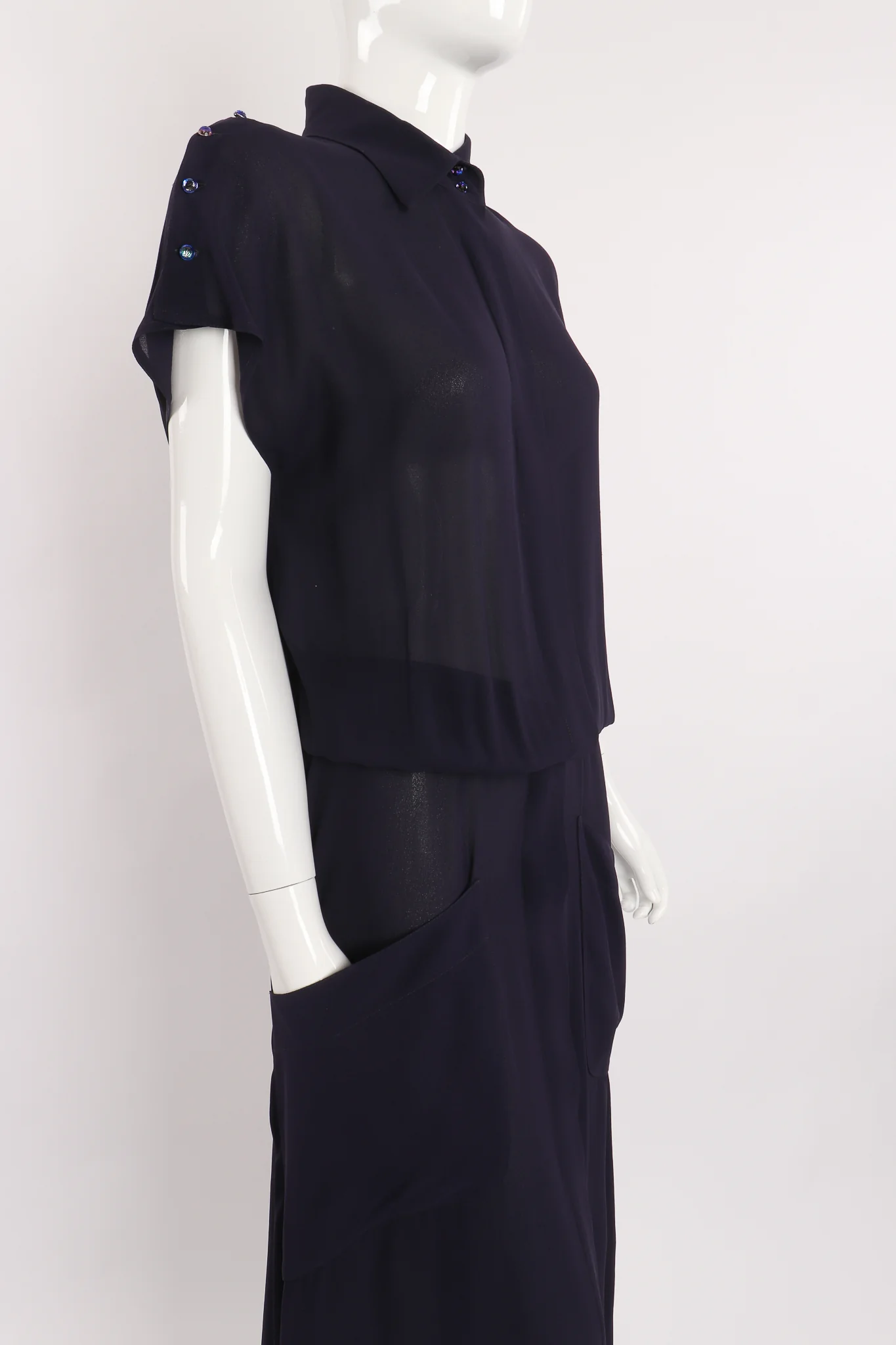 Sheer Longline Shirt Dress - Image 4