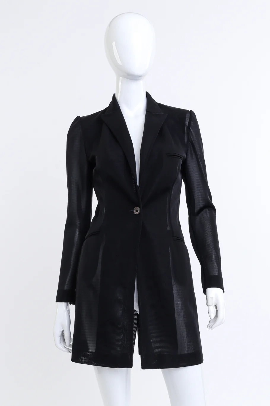 Sheer Mesh Longline Jacket