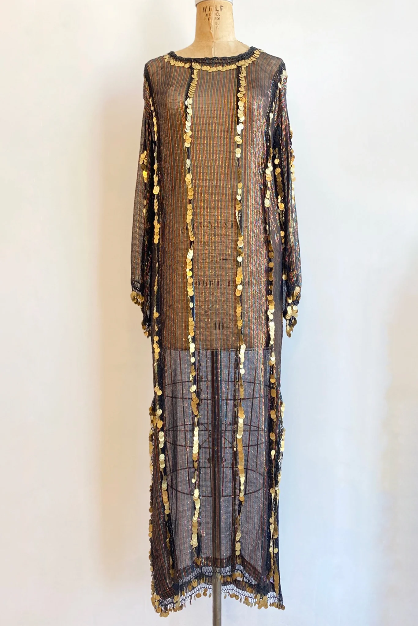 Sheer Metallic Coin Fringe Dress - Image 6