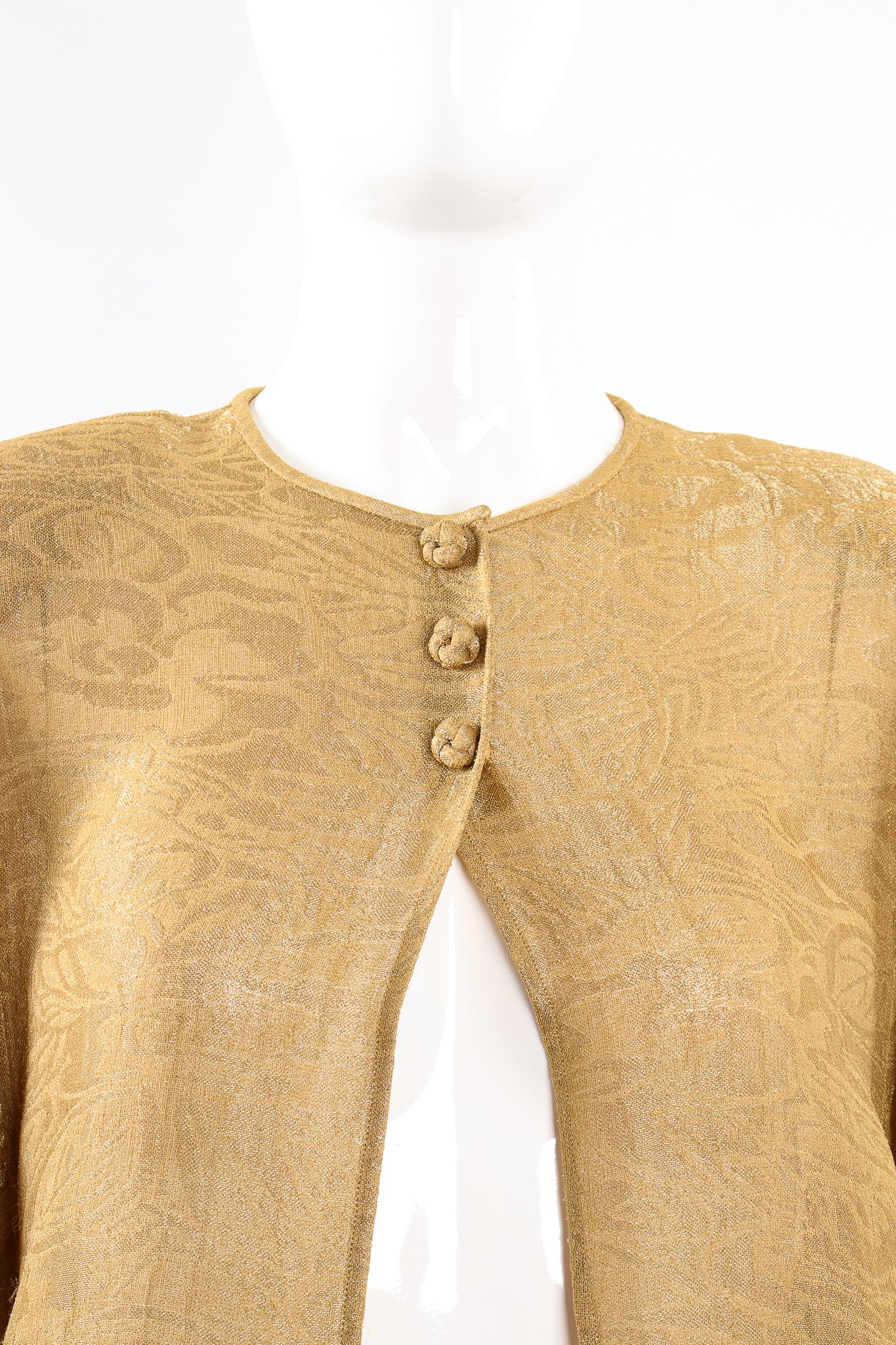 Sheer Metallic Jacket & Wrap Skirt Set - Image 10