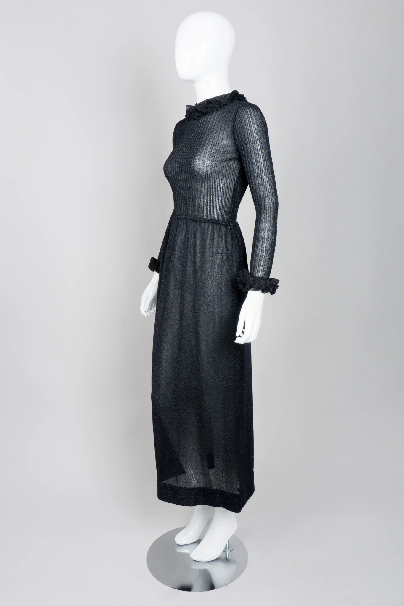 Sheer Metallic Knit Dress - Image 2