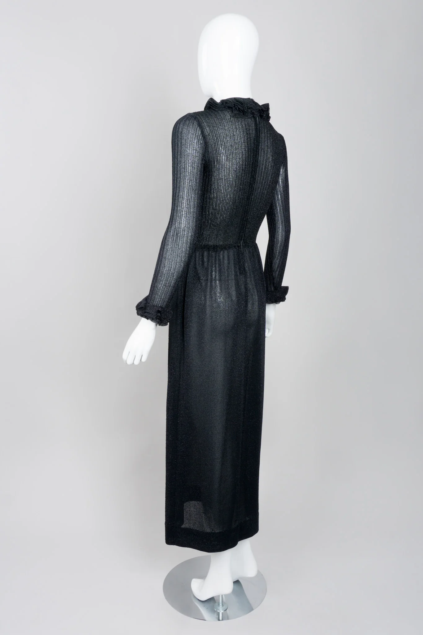 Sheer Metallic Knit Dress - Image 4