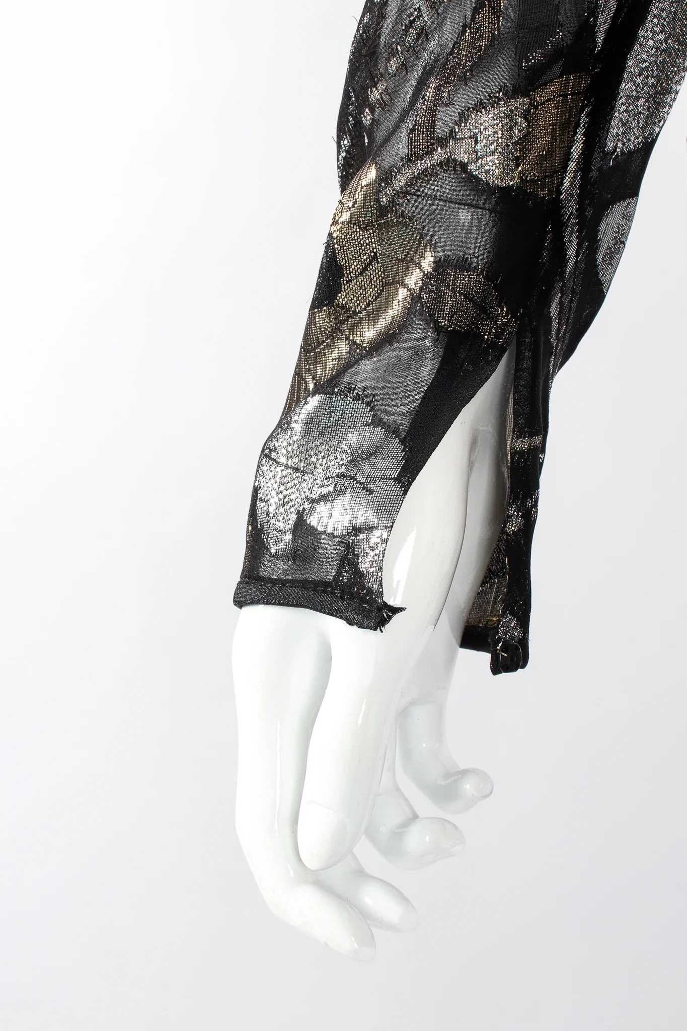 Sheer Metallic Layered Mermaid Gown - Image 8