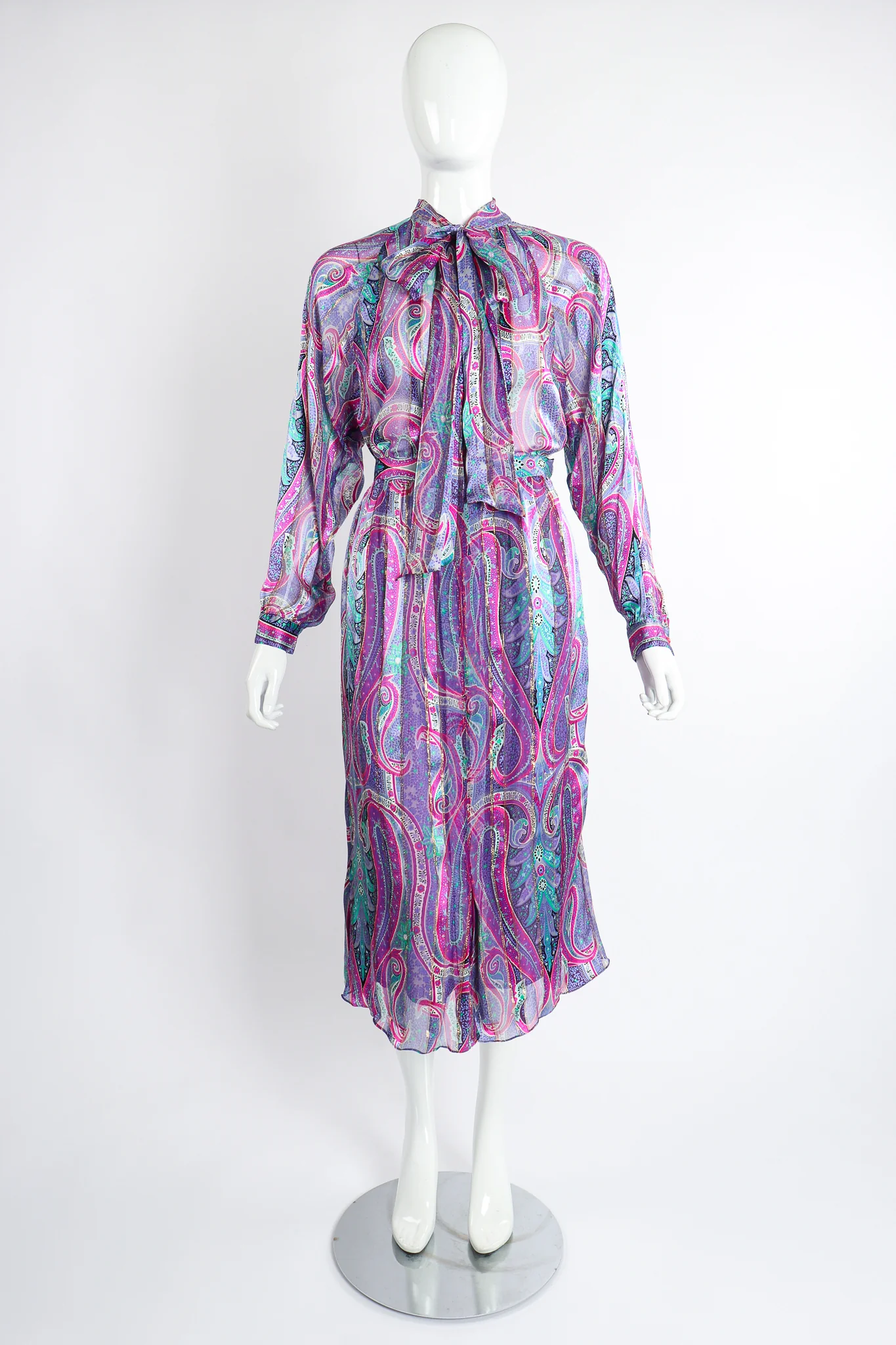 Sheer Paisley Blouse & Skirt Set - Image 6