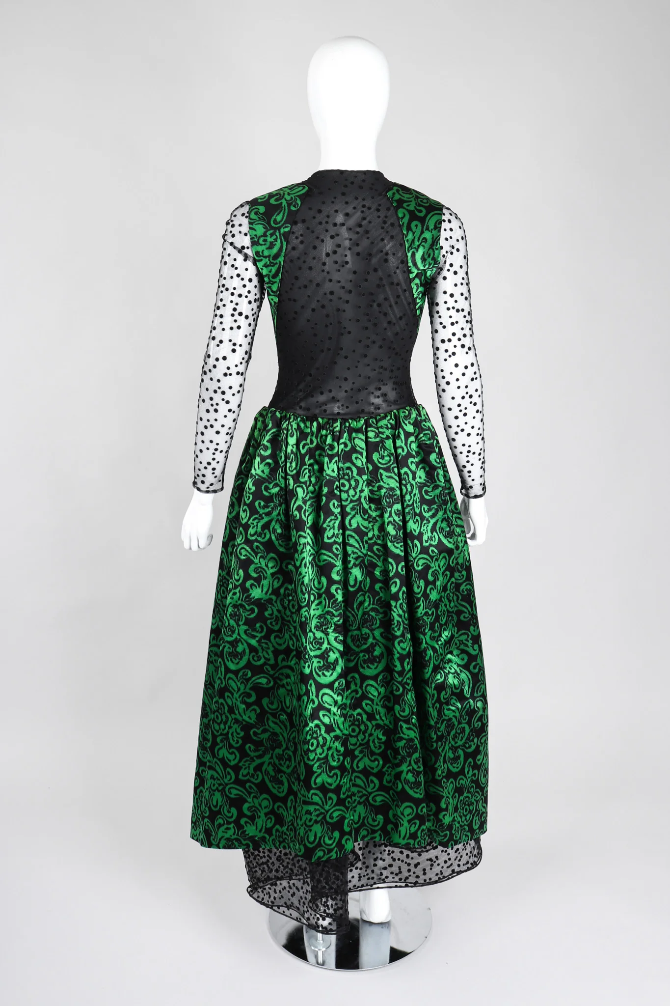 Sheer Panel Satin Gown - Image 6
