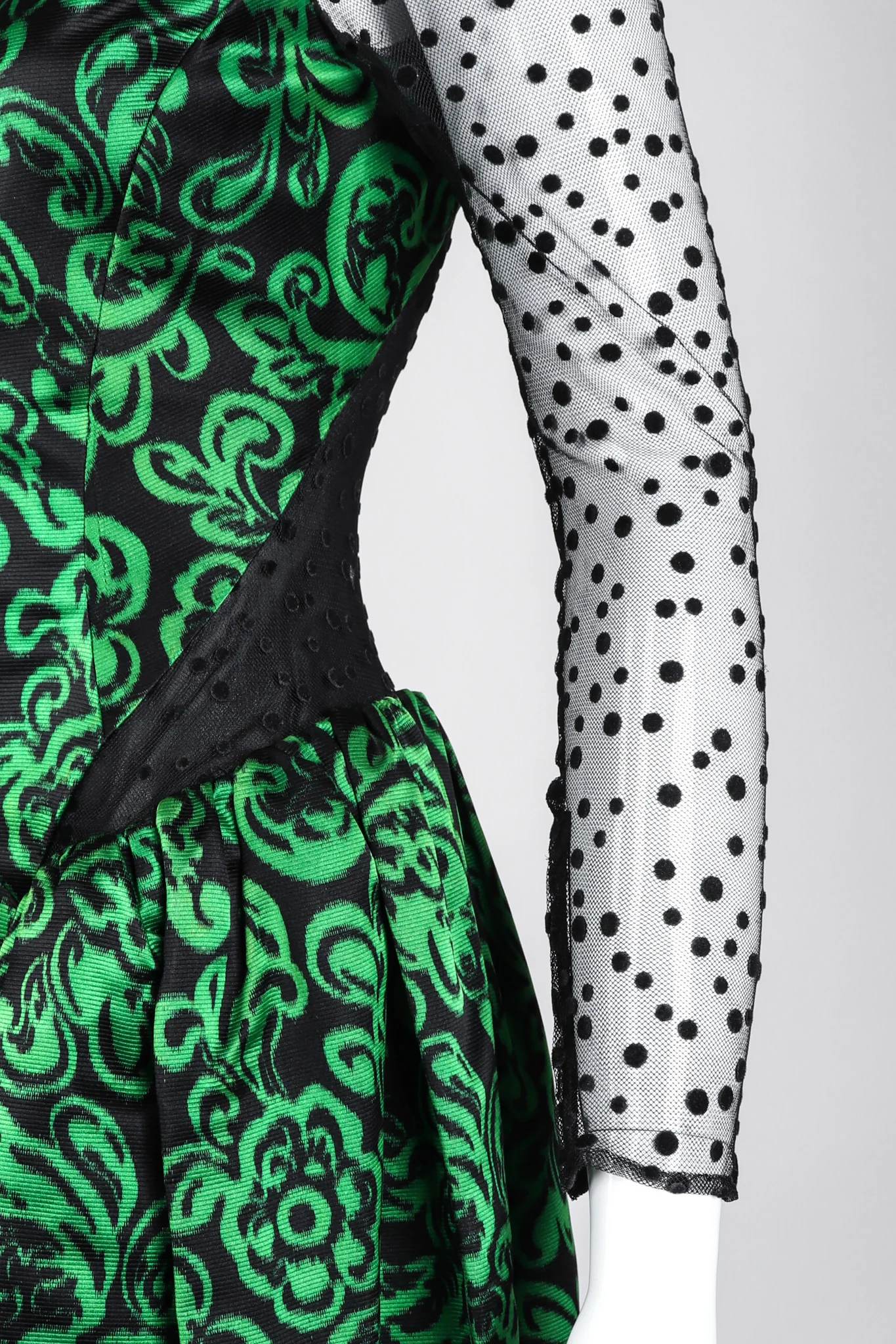Sheer Panel Satin Gown - Image 9
