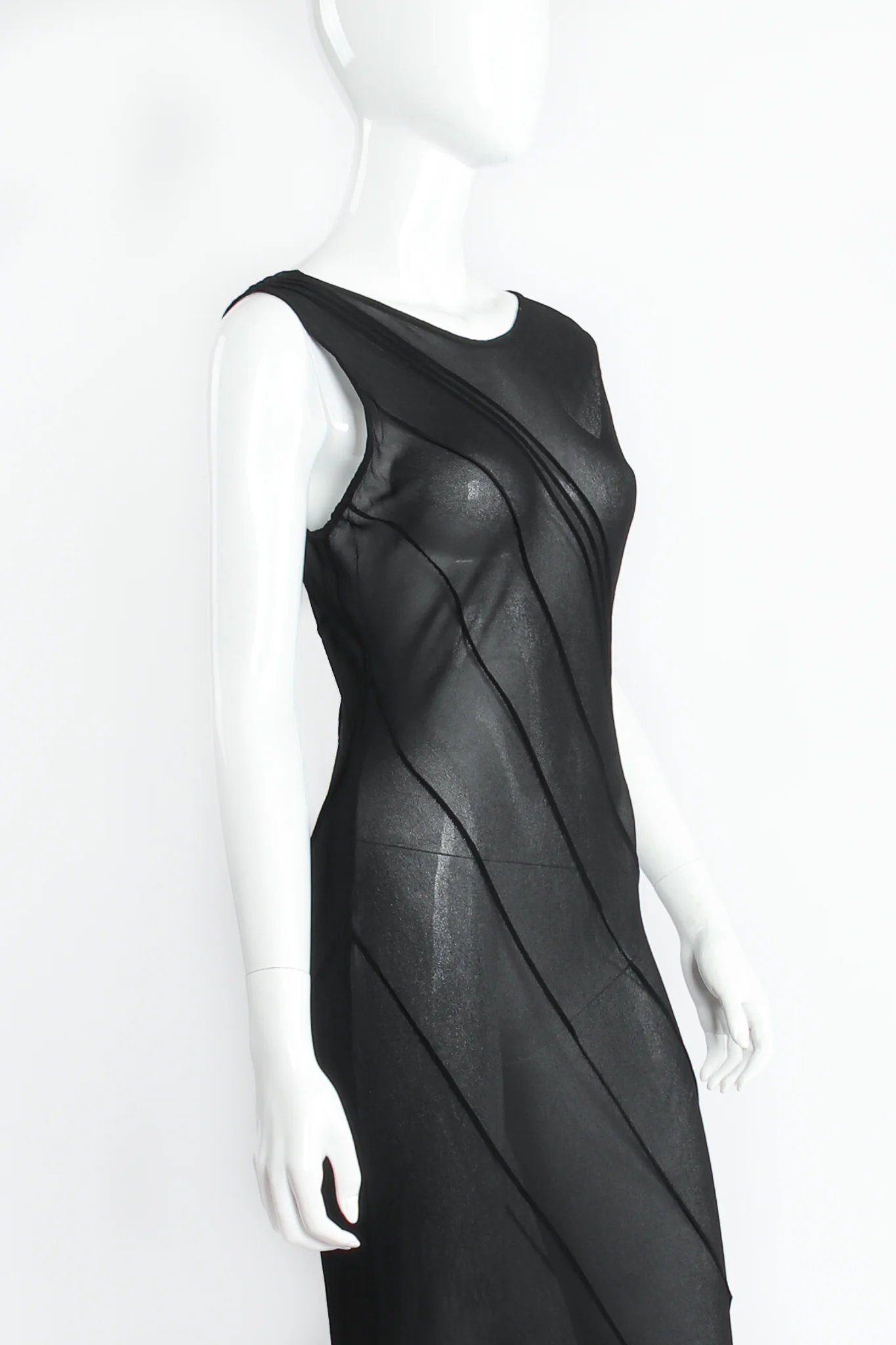 Sheer Pintuck Sheath Dress - Image 2