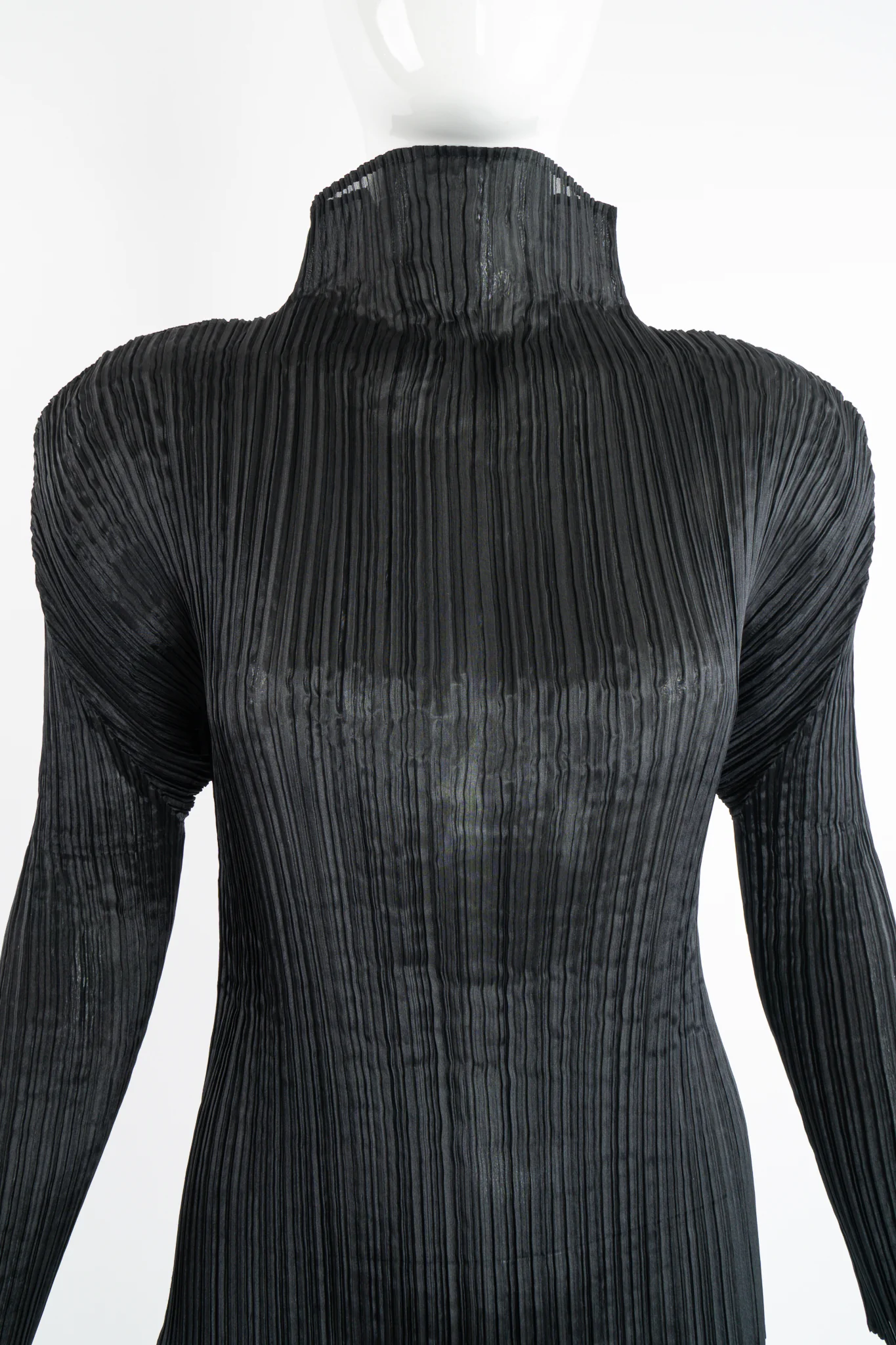 Sheer Pleated Mockneck Top - Image 4