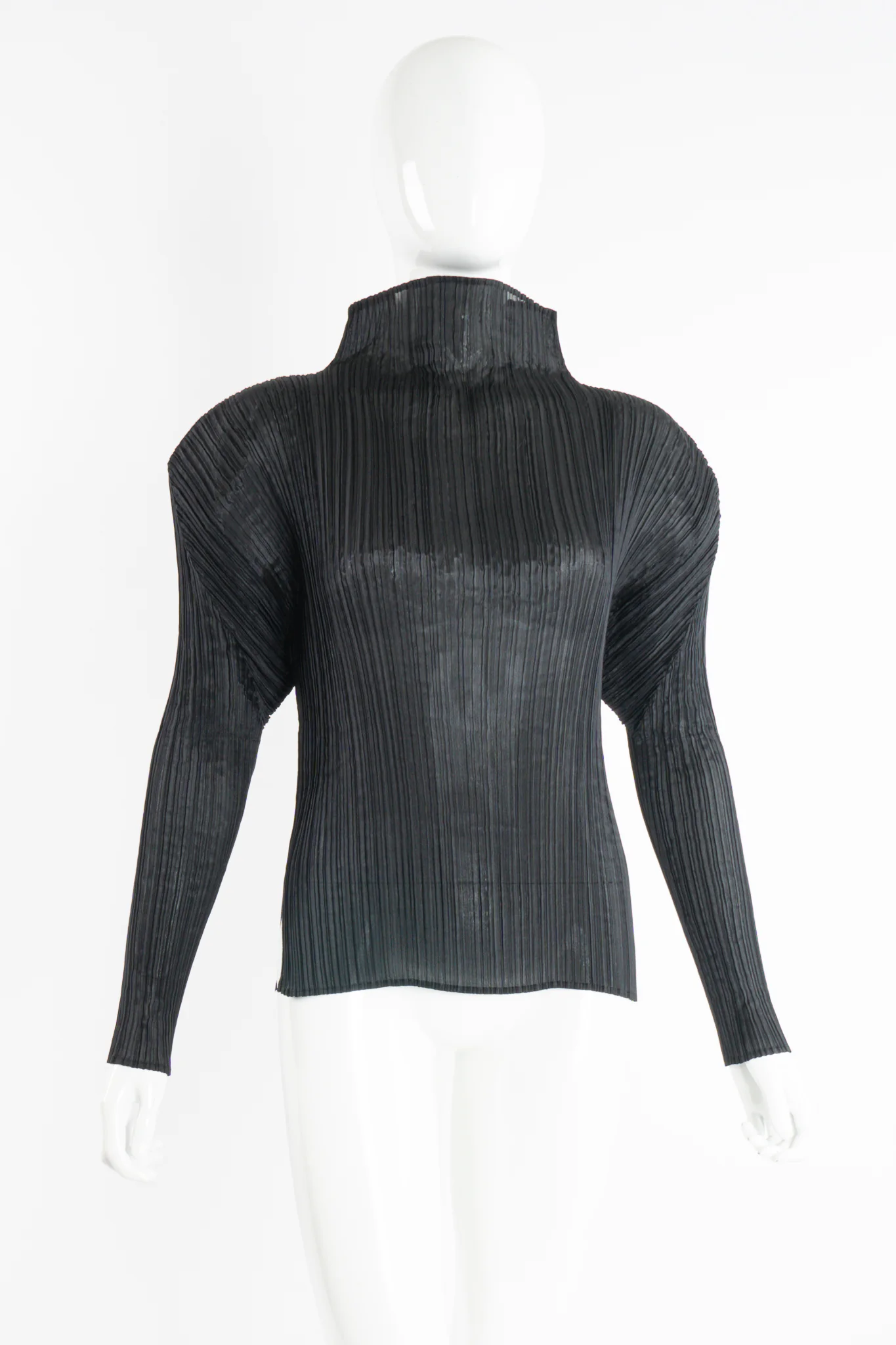 Sheer Pleated Mockneck Top - Image 6