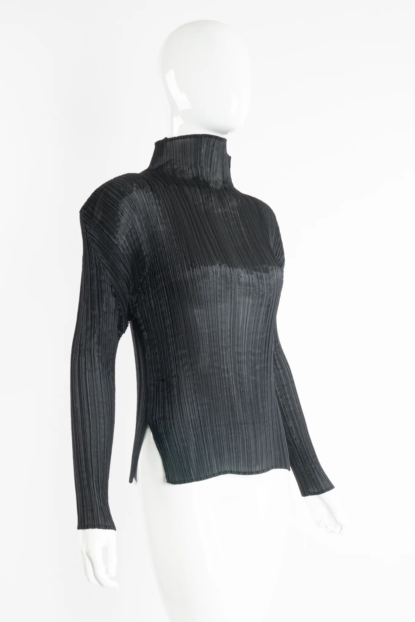 Sheer Pleated Mockneck Top - Image 7