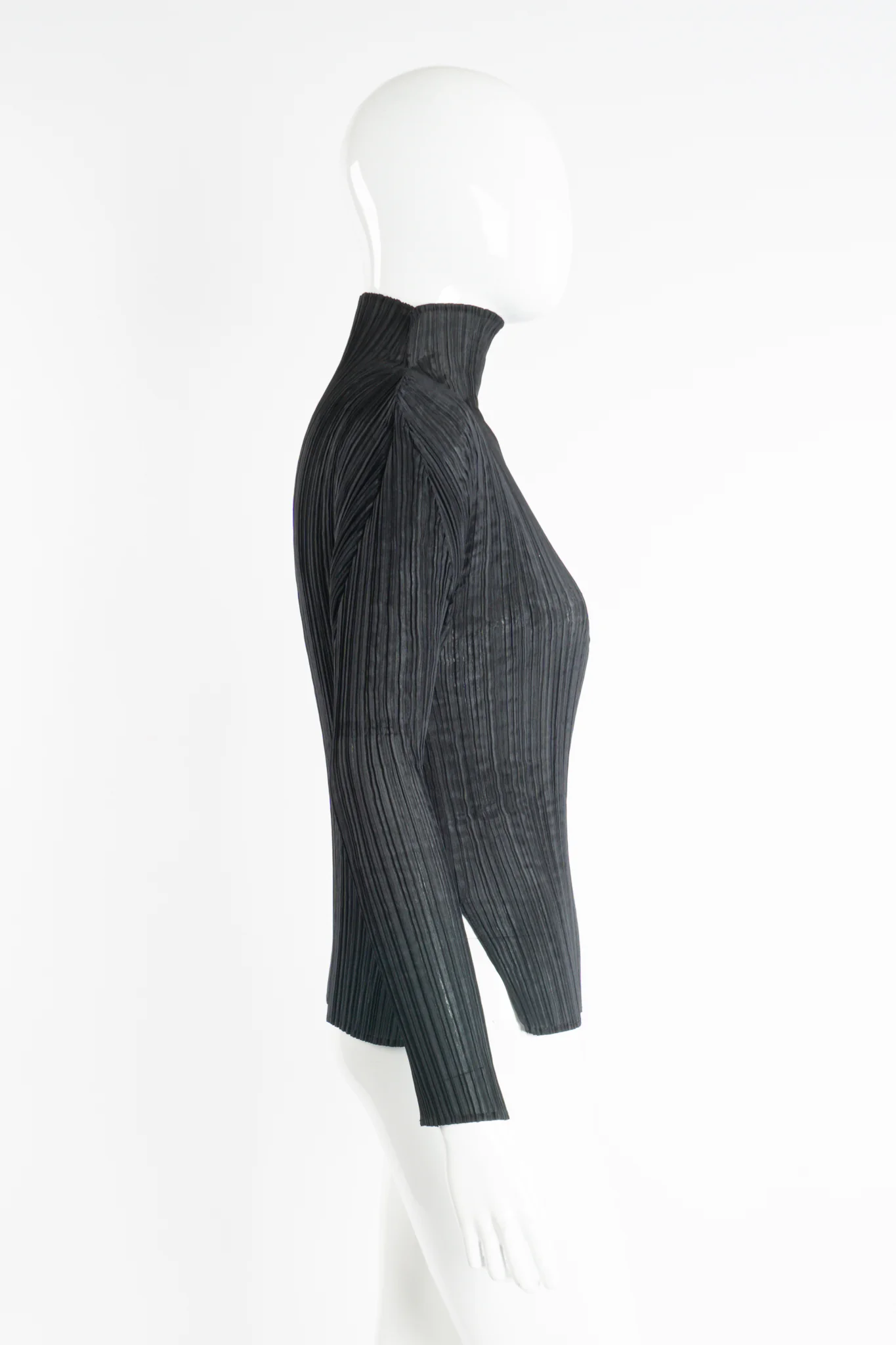 Sheer Pleated Mockneck Top - Image 8