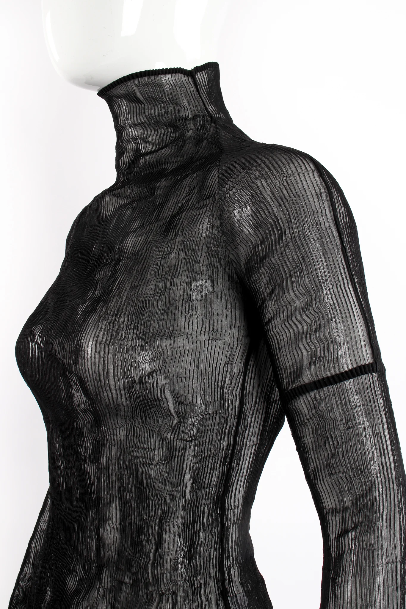 Sheer Pleated Tissue Turtleneck - Image 2