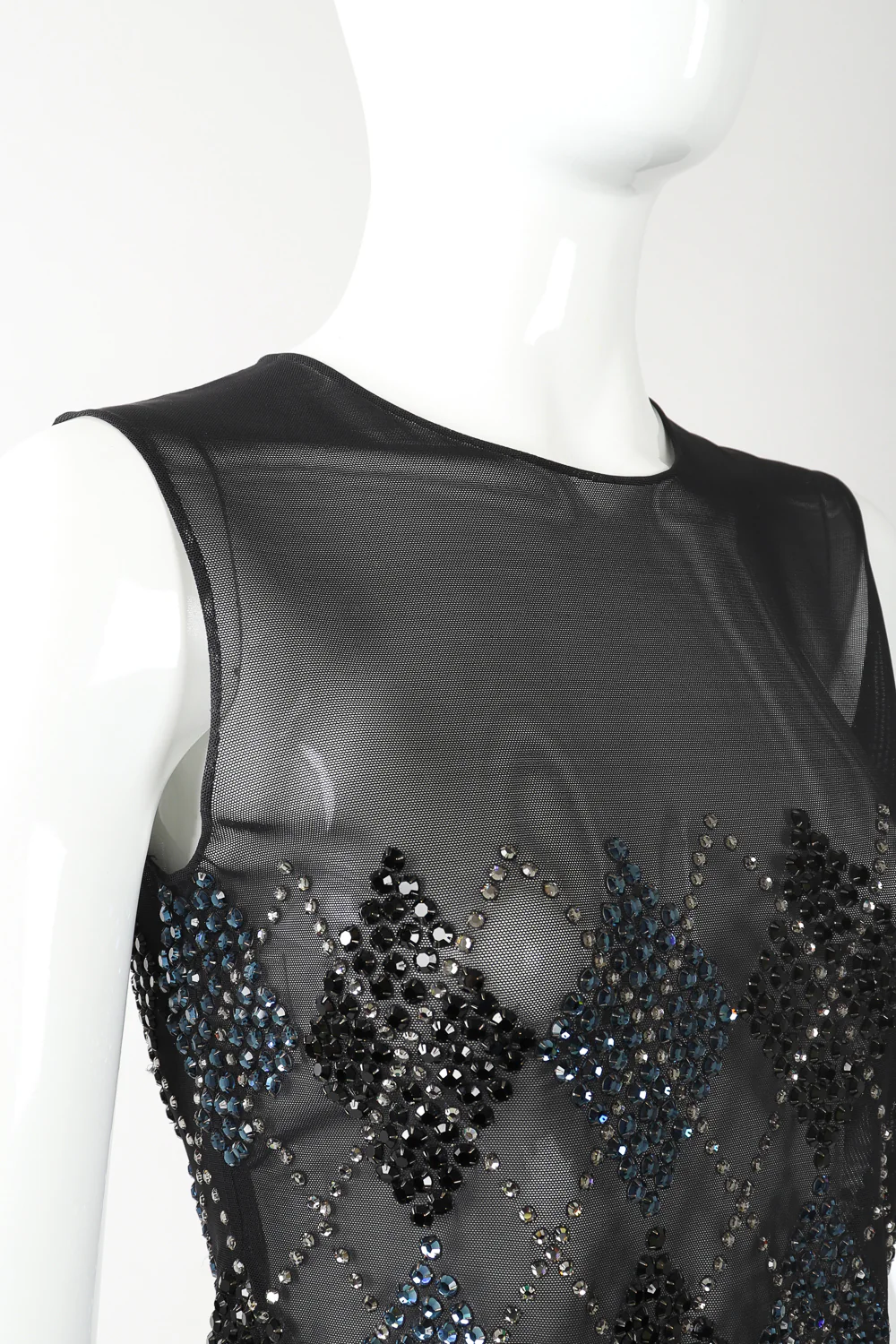 Sheer Rhinestone Argyle Top - Image 5
