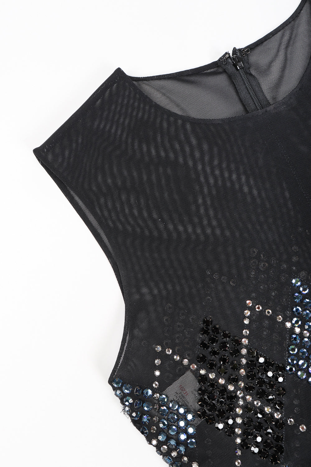 Sheer Rhinestone Argyle Top - Image 7