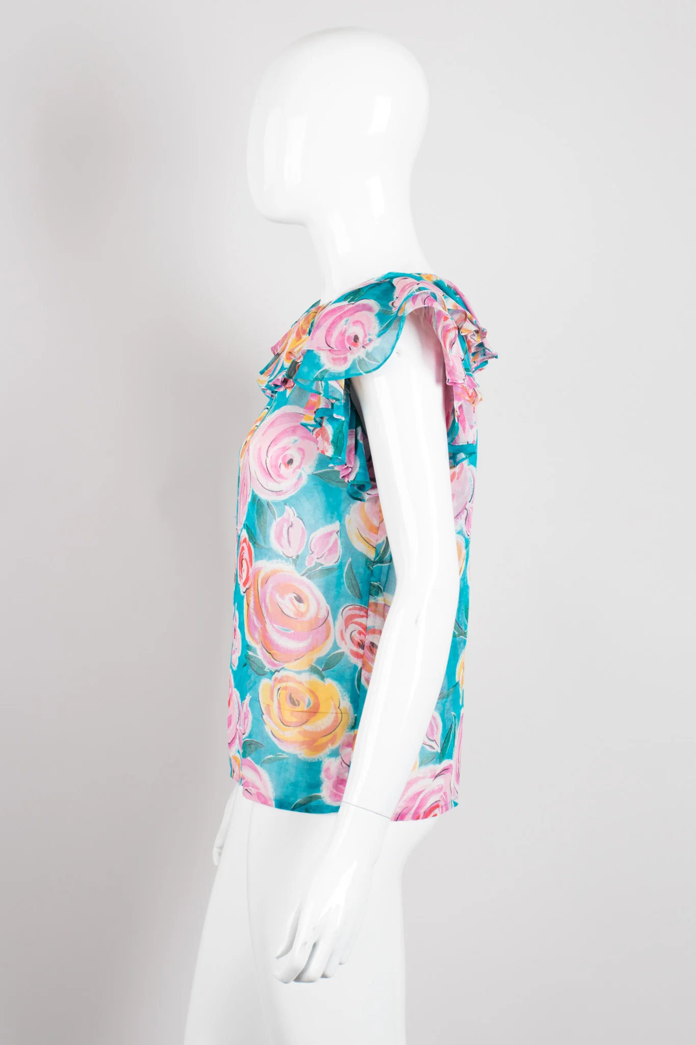 Sheer Rose Ruffle Top - Image 4
