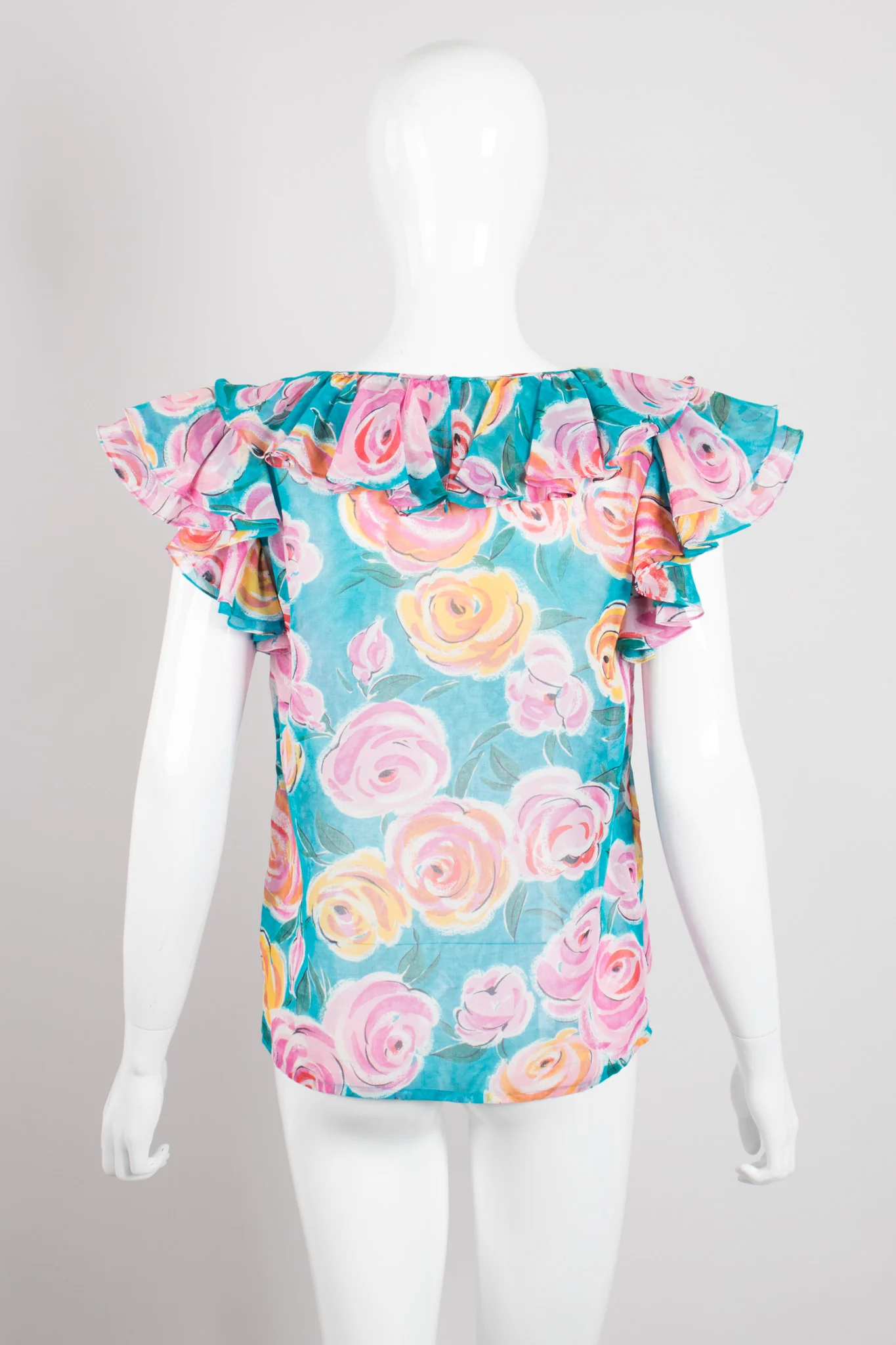 Sheer Rose Ruffle Top - Image 6