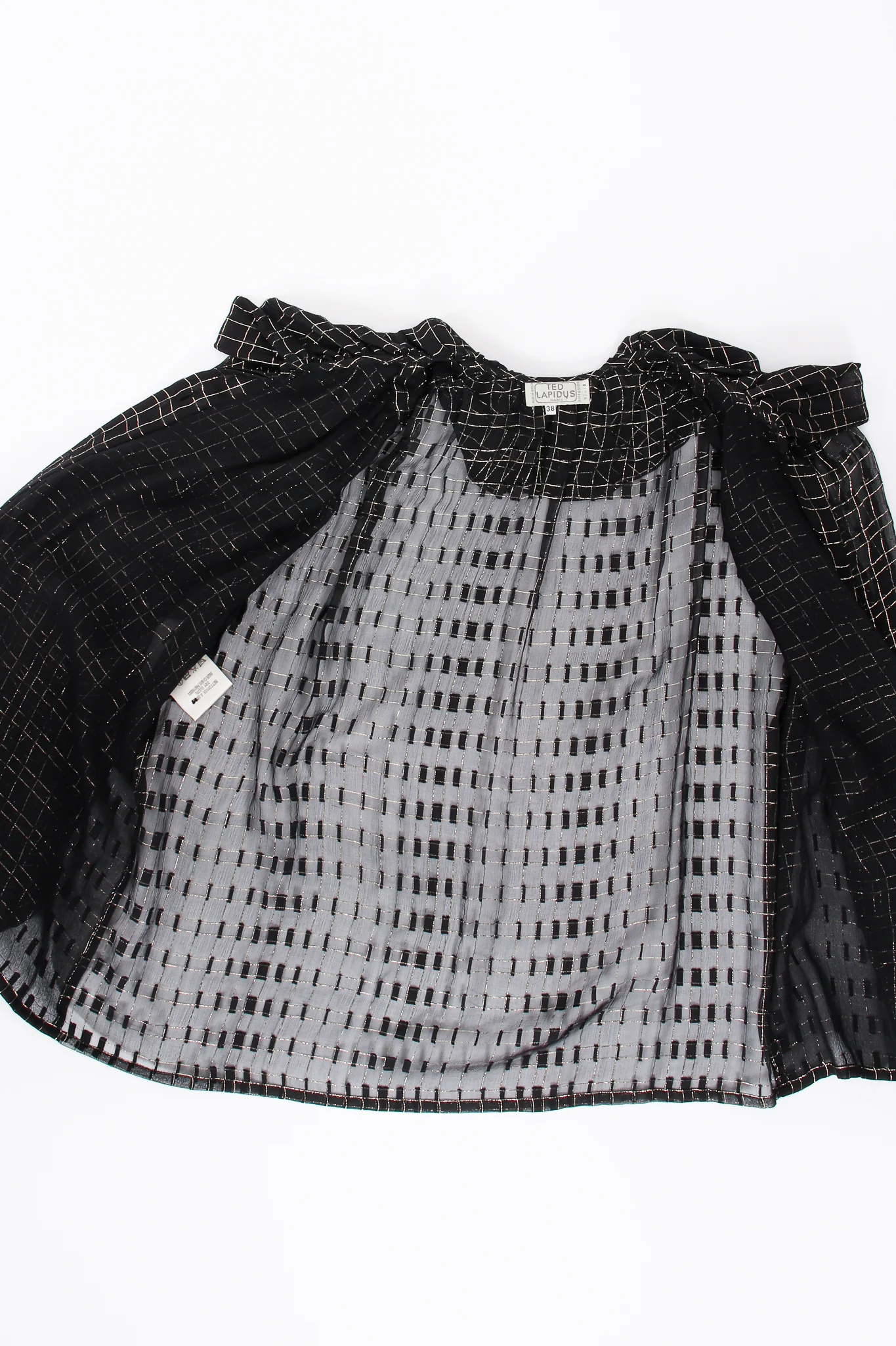 Sheer Ruffle Collar Lamé Blouse - Image 12