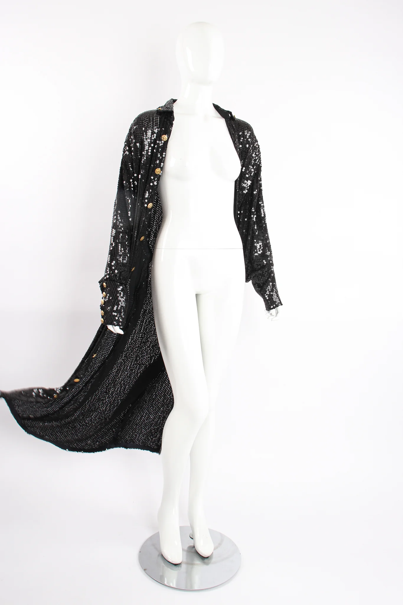 Sheer Sequin Shirt Dress Duster - Image 11