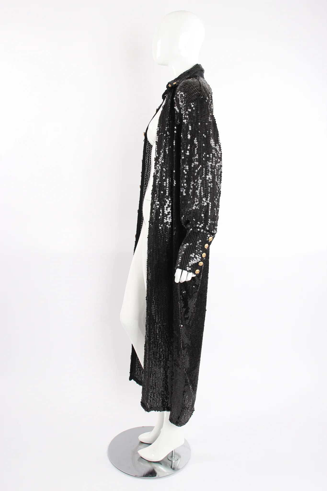 Sheer Sequin Shirt Dress Duster - Image 13