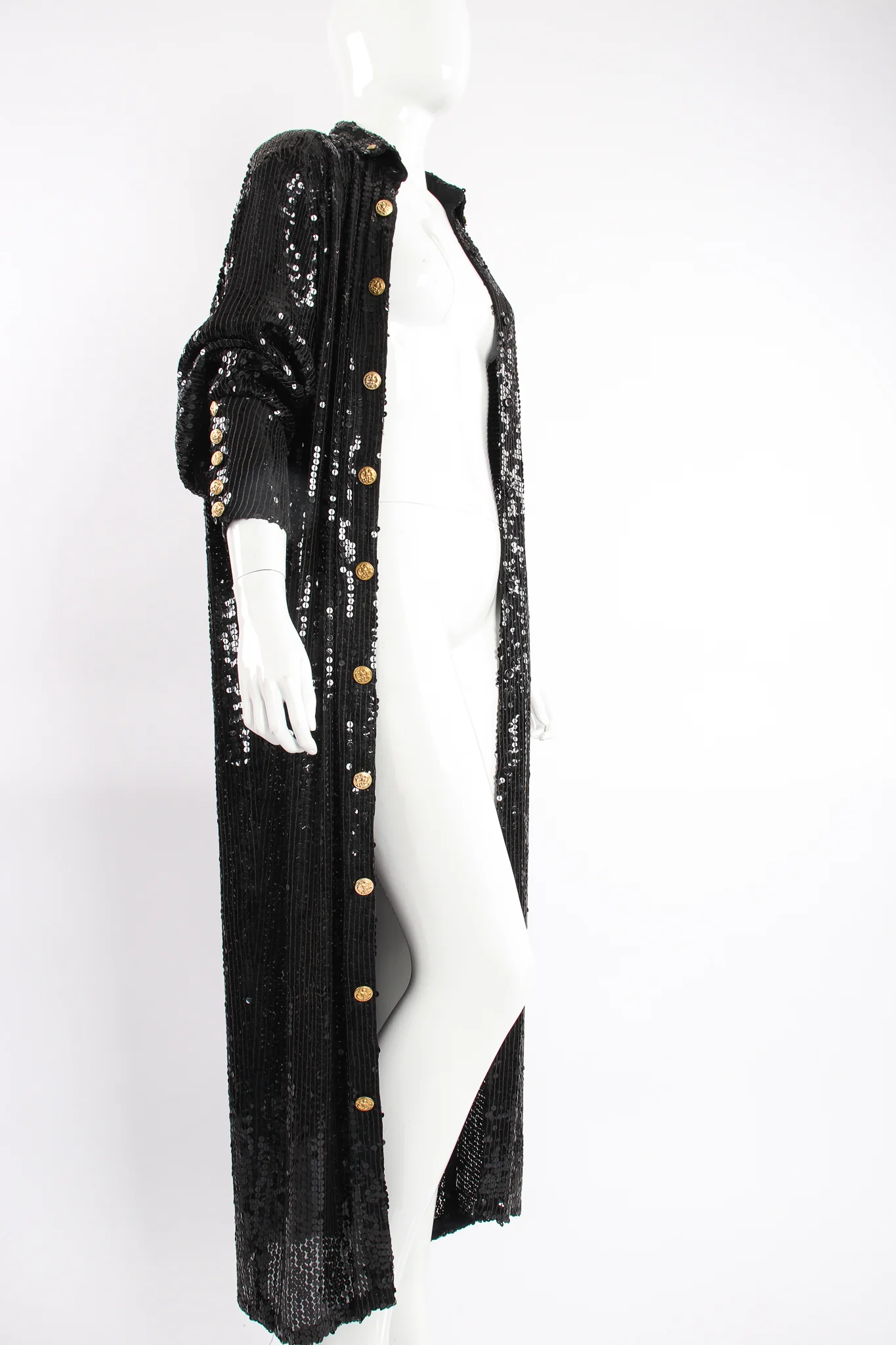 Sheer Sequin Shirt Dress Duster - Image 9