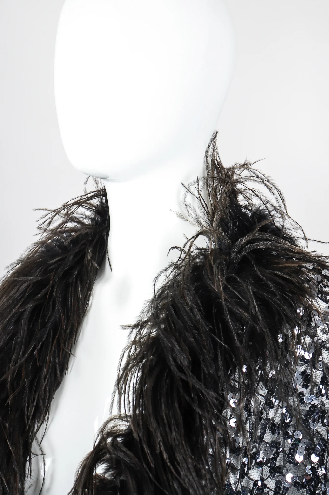 Sheer Sequin Feather Batwing Jacket - Image 2