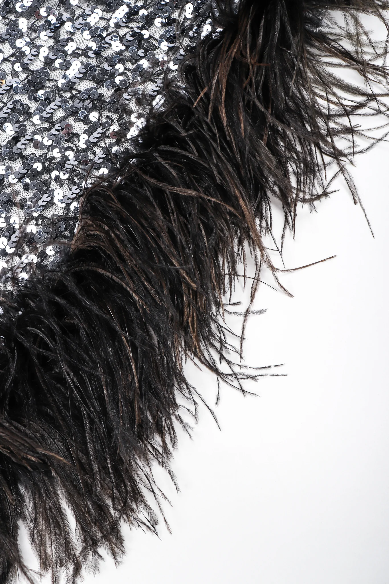 Sheer Sequin Feather Batwing Jacket - Image 7