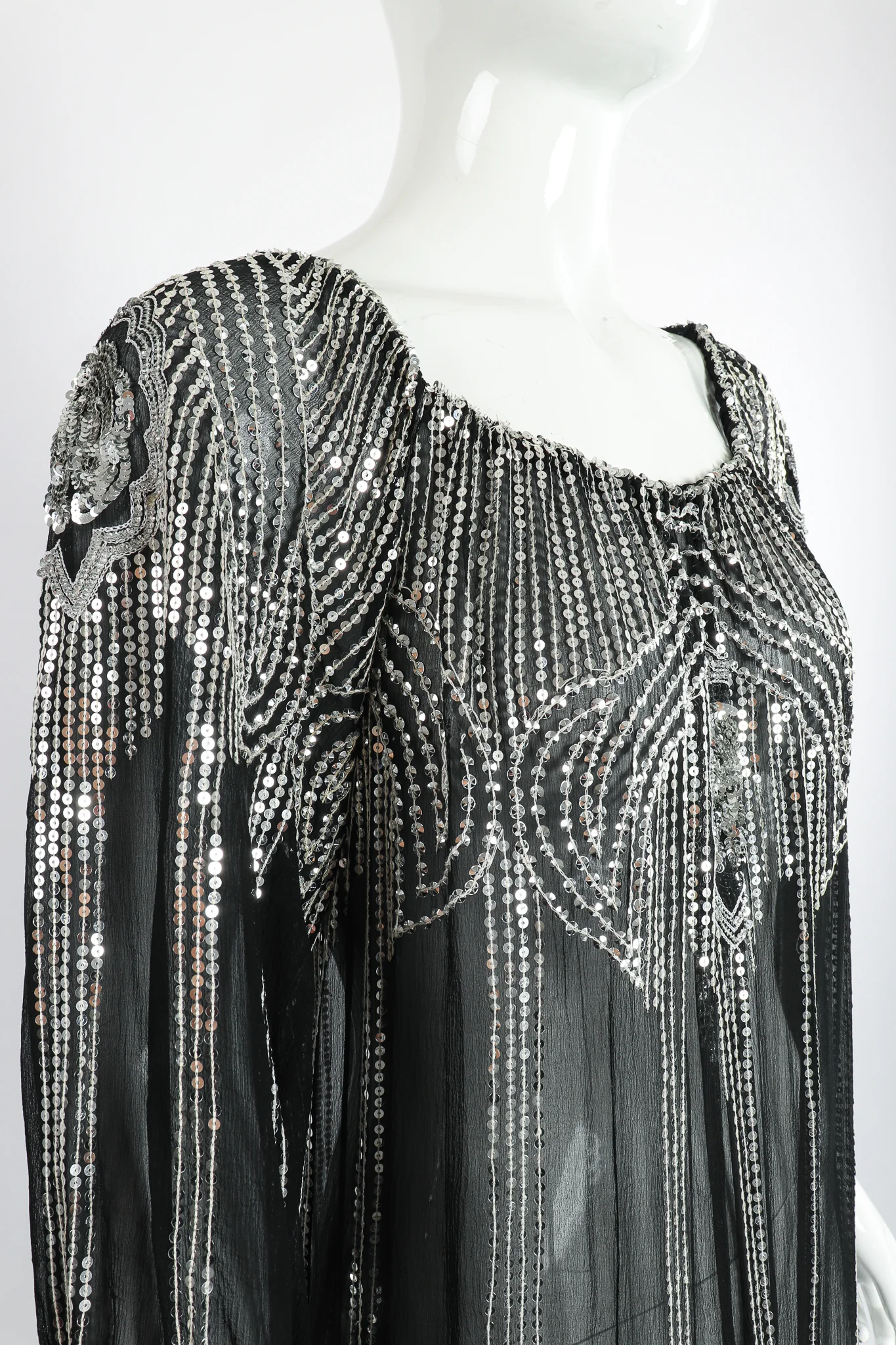 Sheer Sequined Deco Dress - Image 3