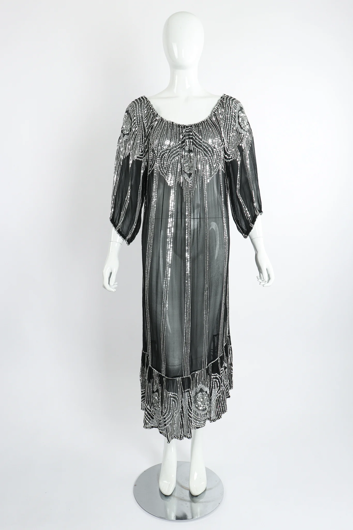 Sheer Sequined Deco Dress - Image 4